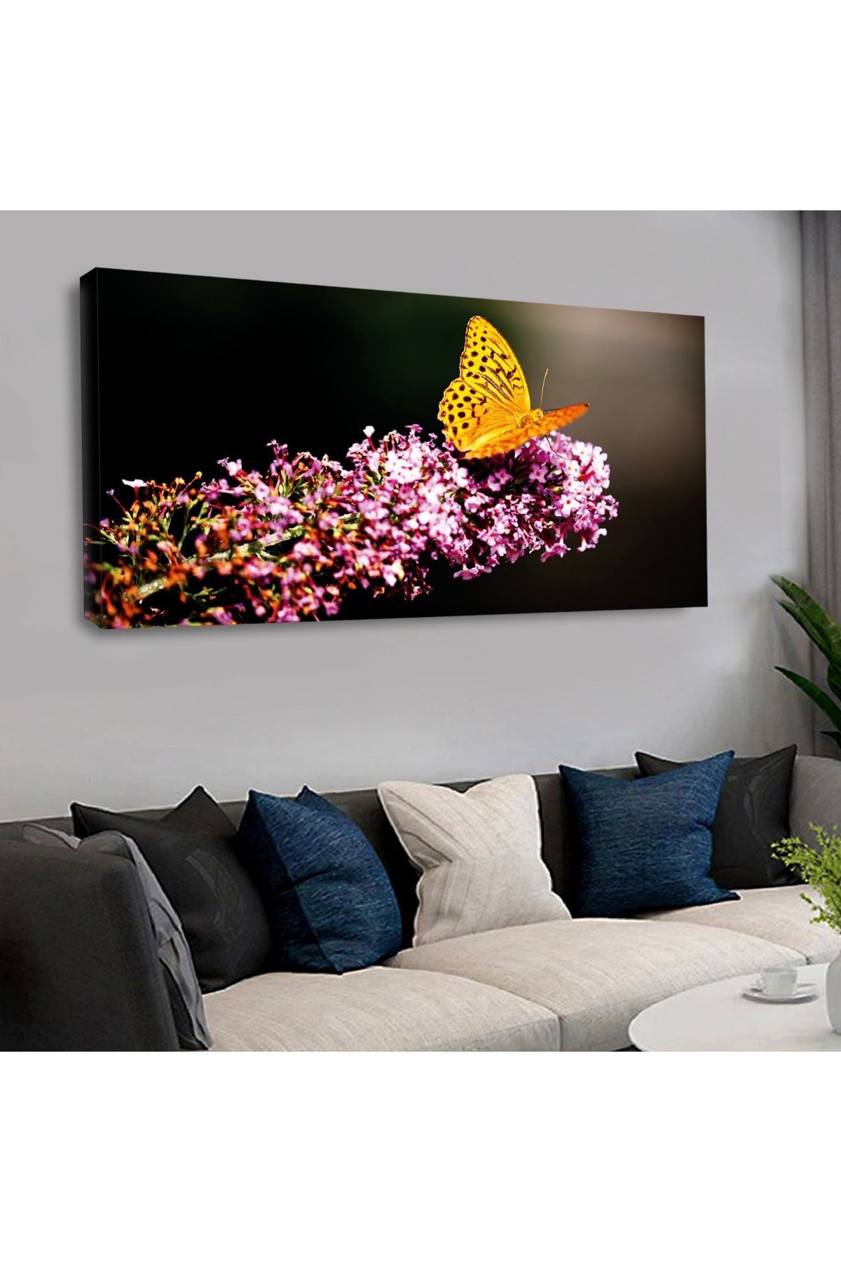 120 X 60 Cm Kanvas Kelebek Tablo