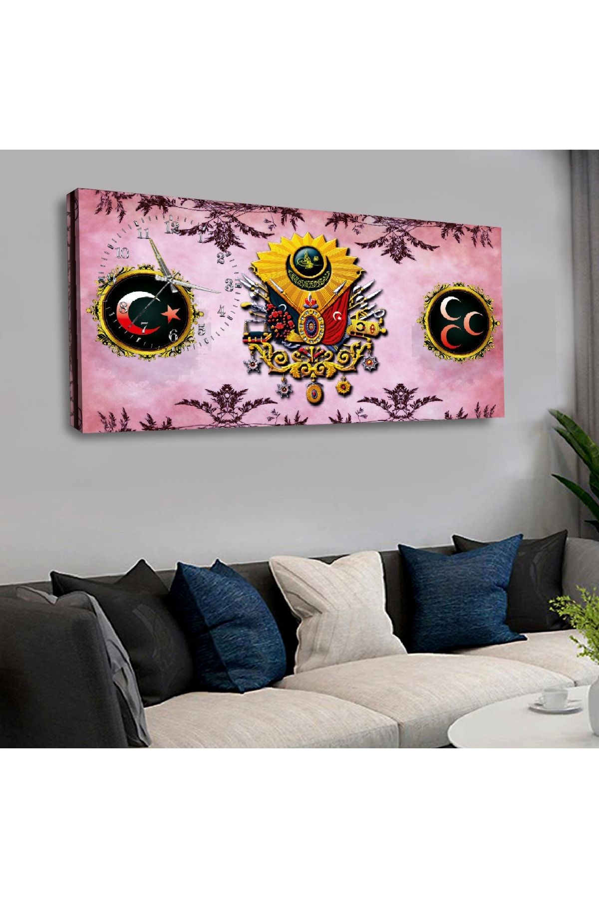 Zevahir 120x60 Cm Saatli Kanvas Tablo Kvs127
