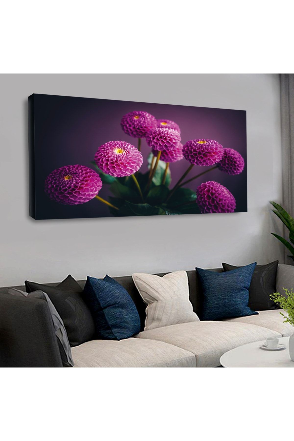 120 X 60 Cm Kanvas Renkli Çiçek Tablo