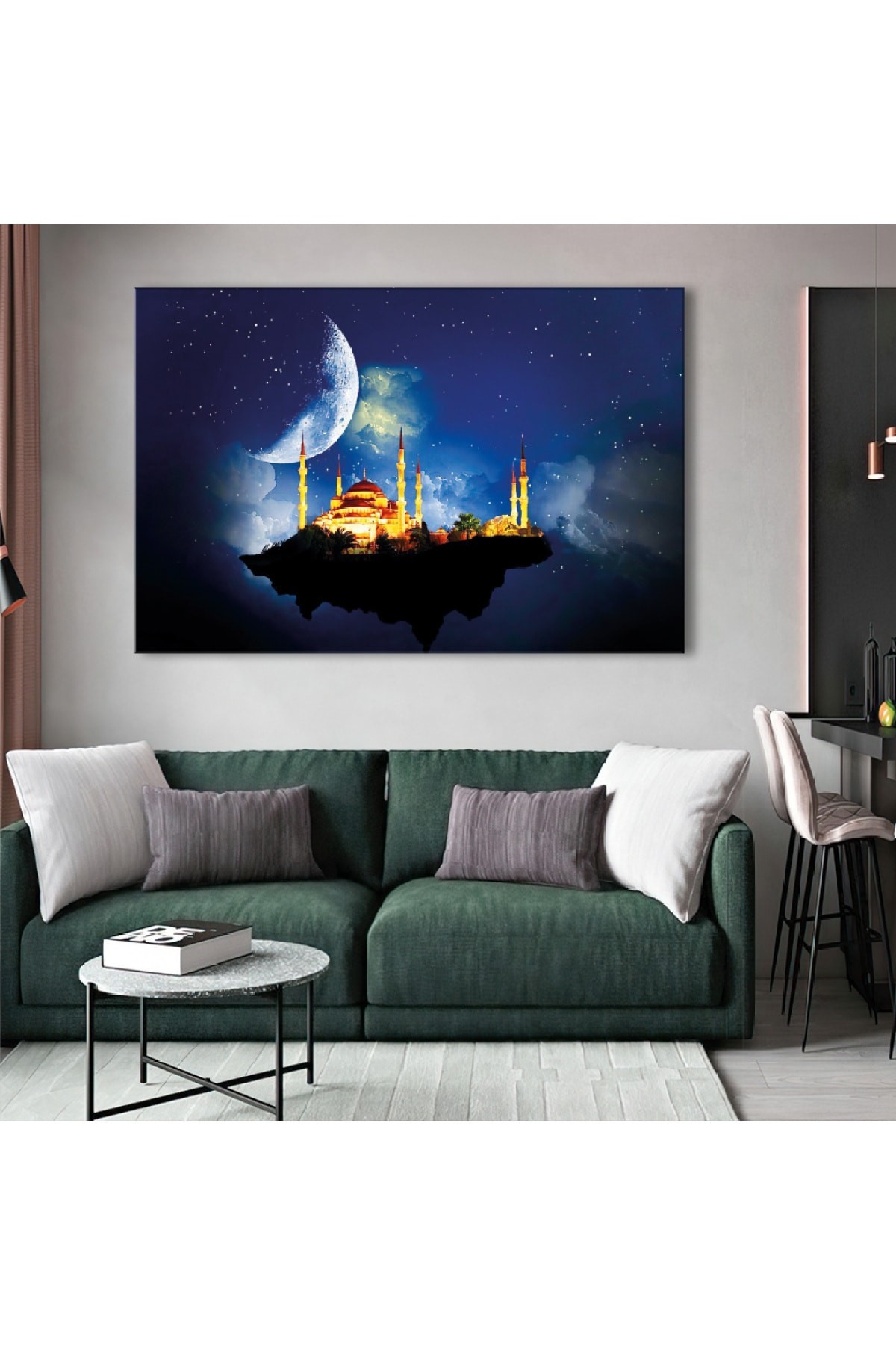 Cami Manzara Ahşap Şase Dijital Baskı Kanvas Tablo 120X80Cm