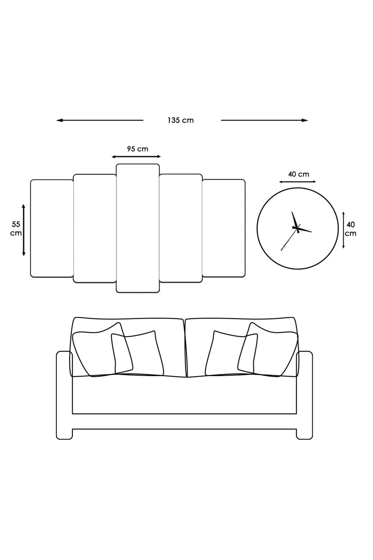 Minimal Minimalist Osmanlı Tuğrası Solmaz MDF Tablo Ve Saat Kombin