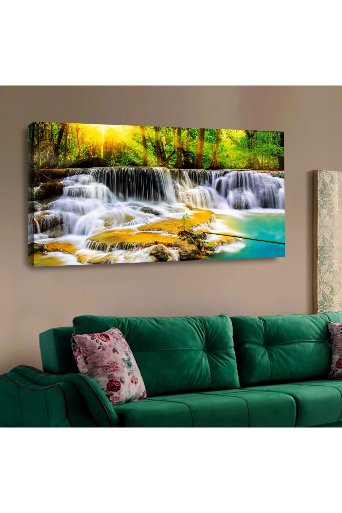 Modern Duvar Sanatı Ahşap Şase Dijital Baskı Kanvas Solmaz Tablo 120X60Cm