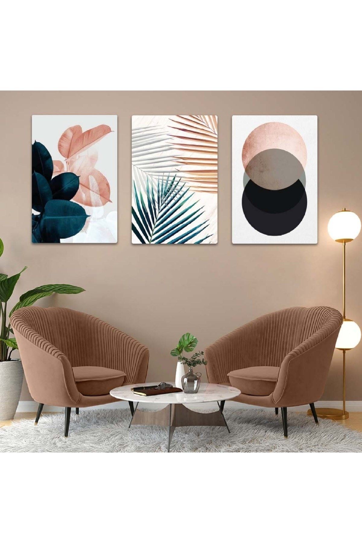 Kolaj Çizim 3'lü Mdf Tablo Set