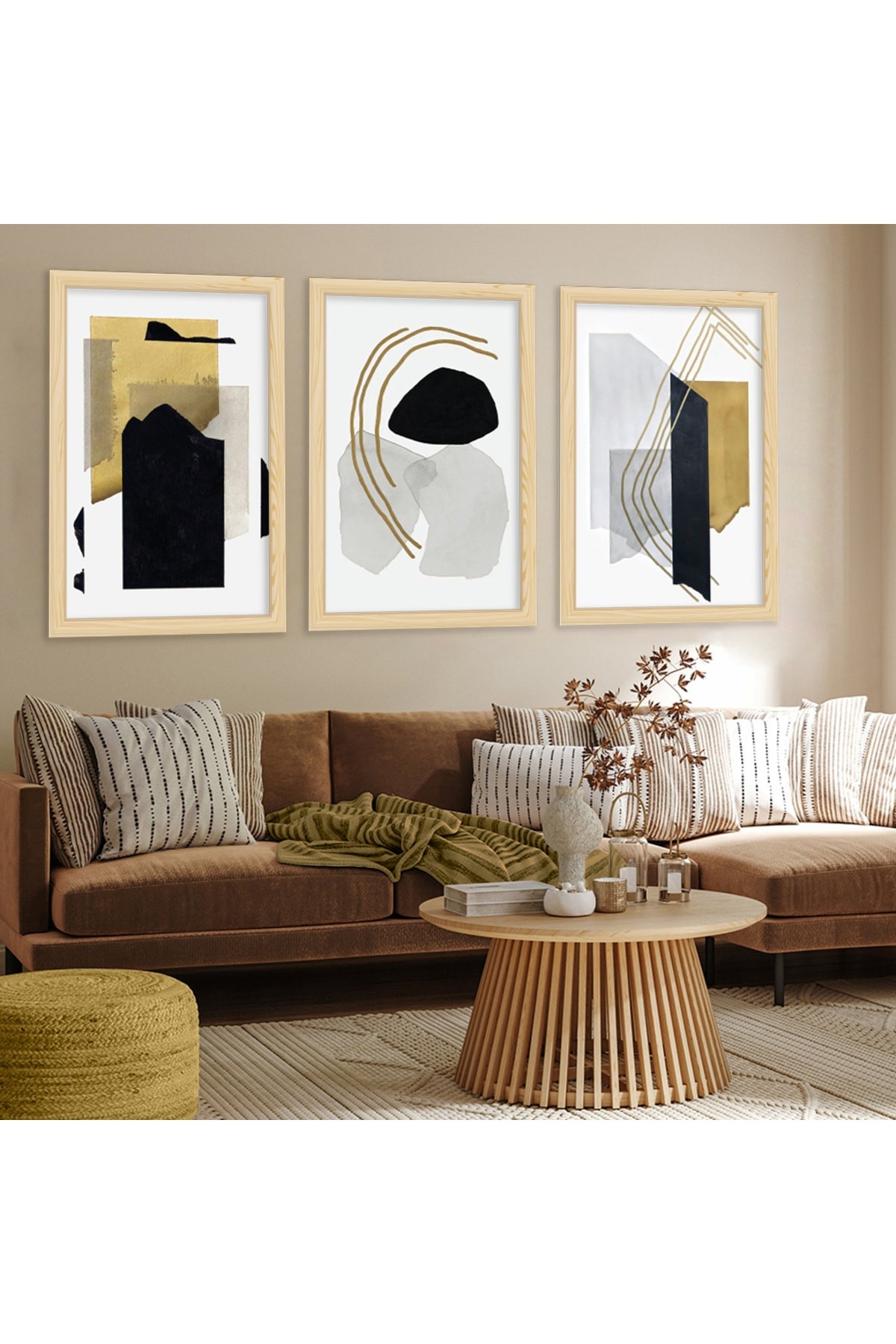 Ahşap Çerçeveli Yüksek Kaliteli UV Baskı Modern Salon Tablosu