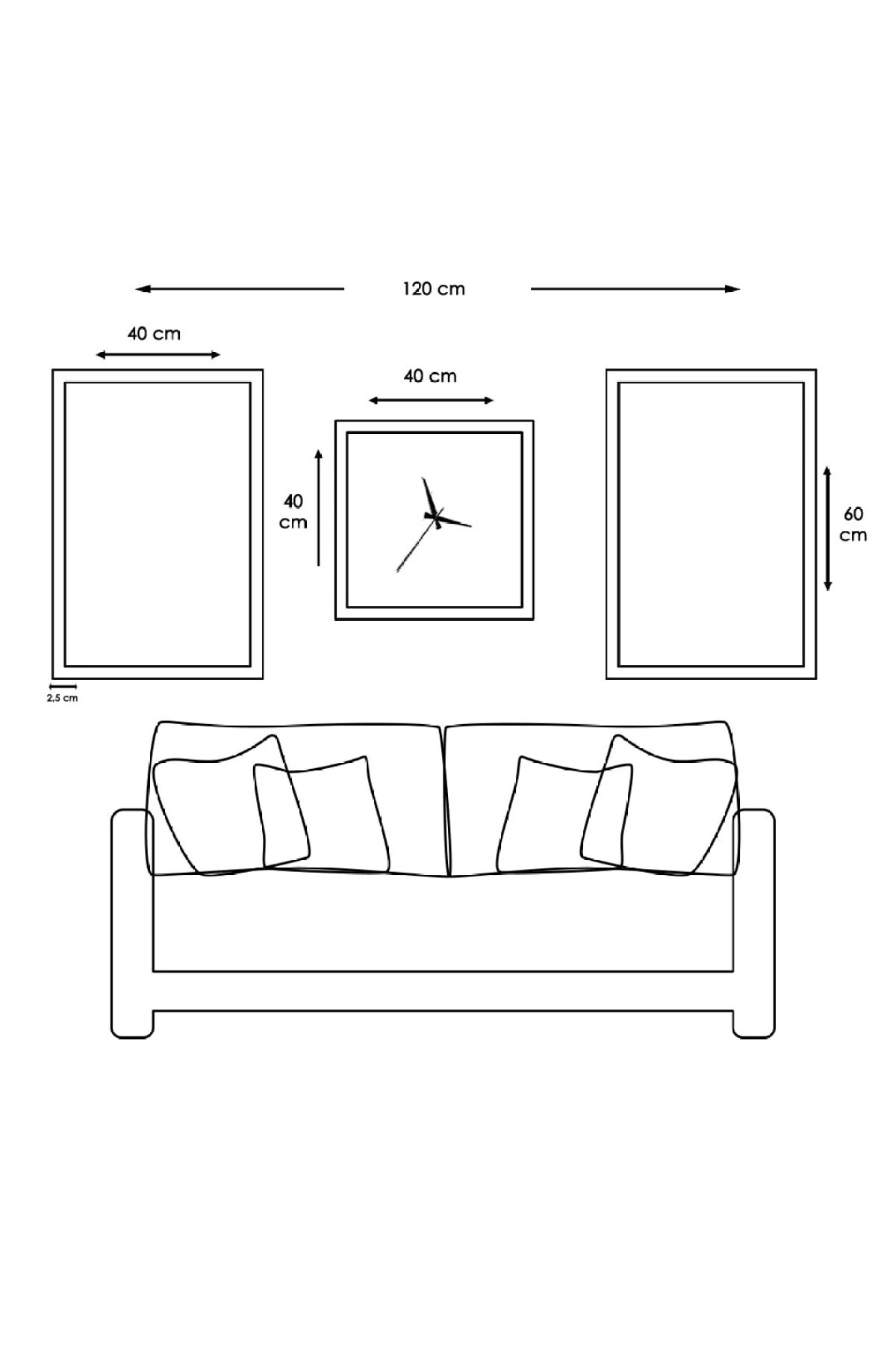 Altın Kız Aynalı Gold Pleksi Çerçeveli Solmaz MDF Tablo Ve Saat Seti