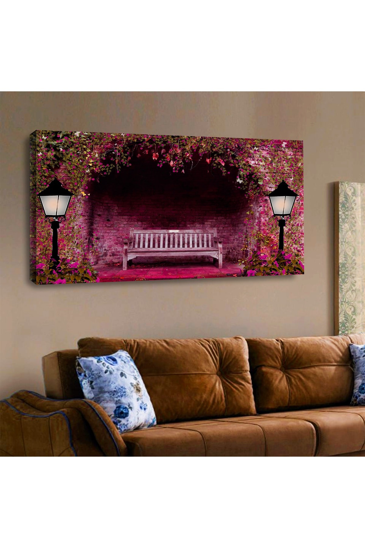 Oturma Odası Tablosu Ahşap Şase Dijital Baskı Kanvas Tablo 120X60Cm