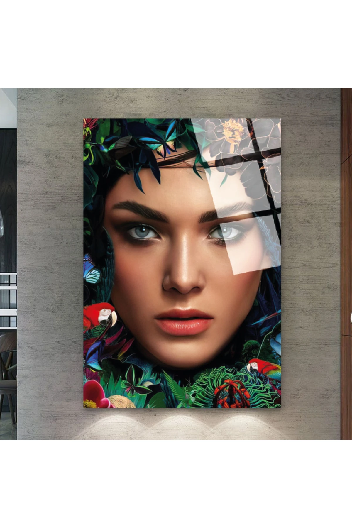 Sanat Tablosu Sanat Tablosu Kadın UV Baskı Kırılmaz Cam Tablo
