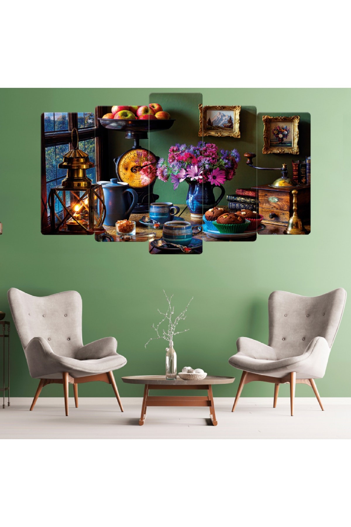 5 Parça Yemek Masası Ekstra Dayanıklı Solmaz MDF Tablo
