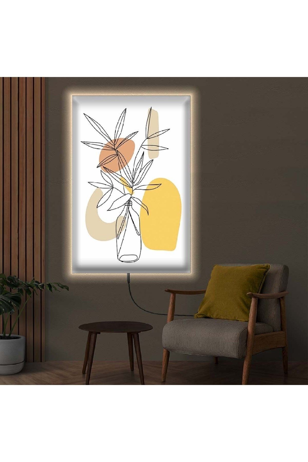 Ledli 70x100 Modern Çizim Kanvas Tablo