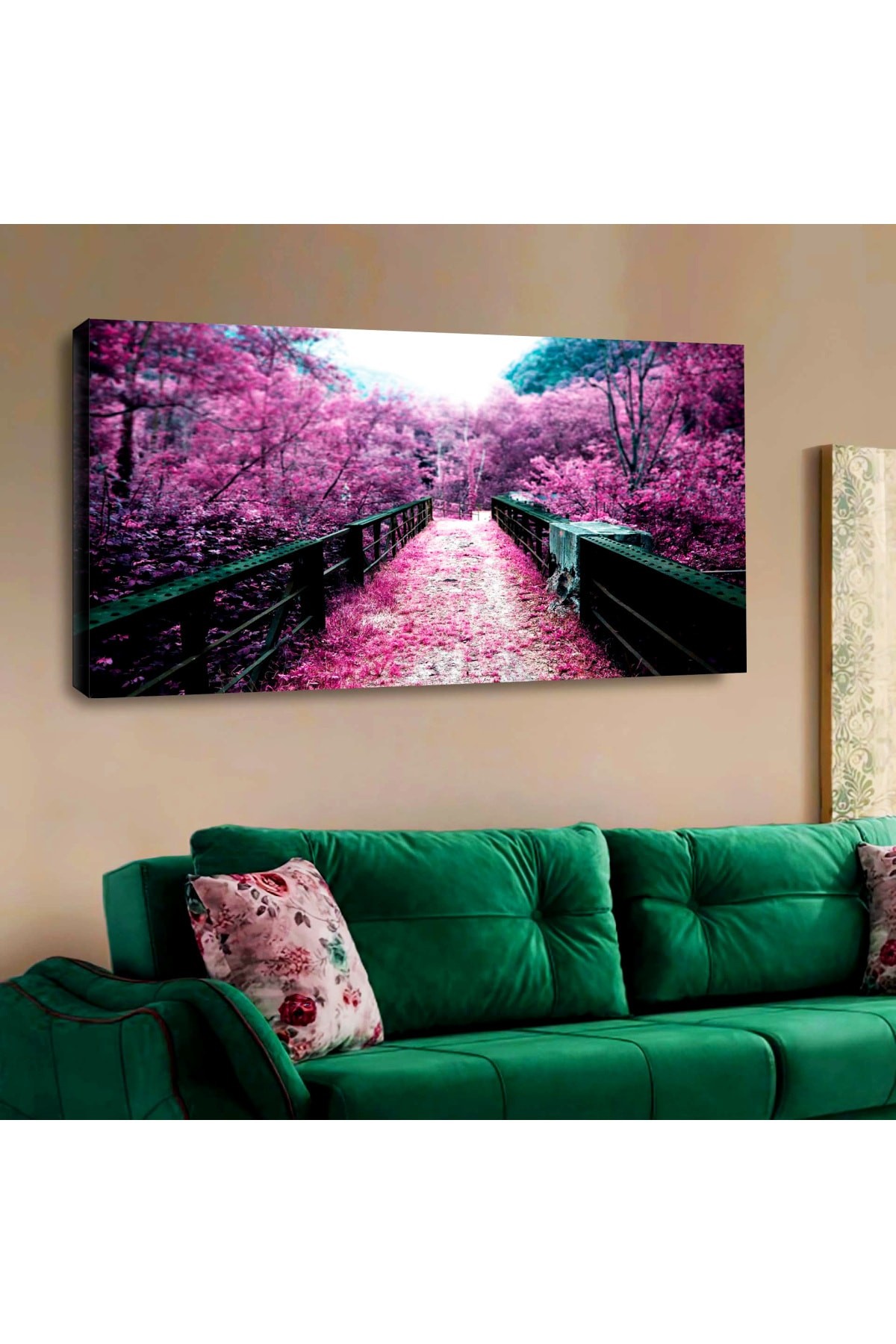 Özel Tasarım Ahşap Şase Dijital Baskı Kanvas Üst Kalite Baskı Tablo 120X60Cm