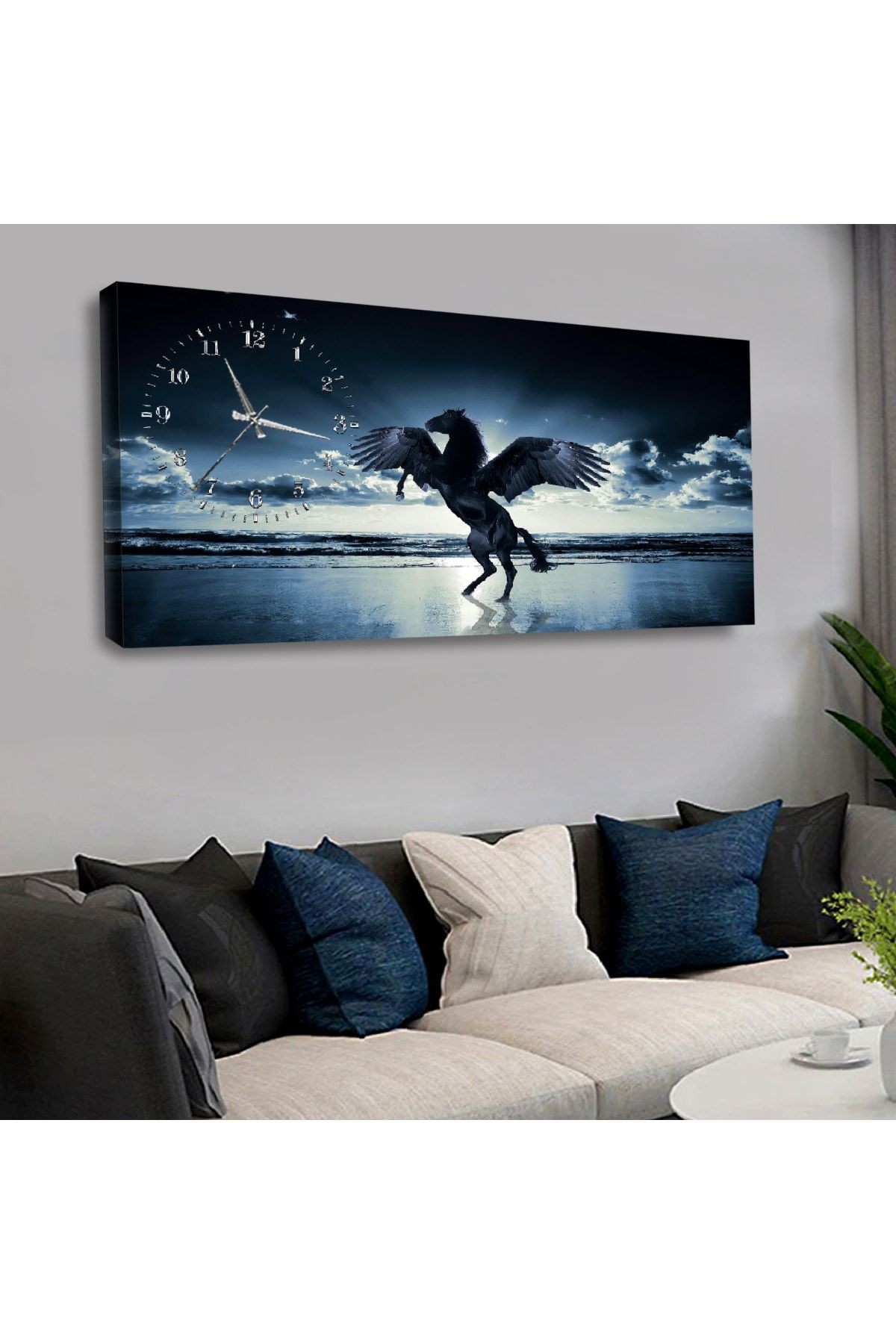 Zevahir 120x60 Cm Saatli Kanvas Tablo Kvs162