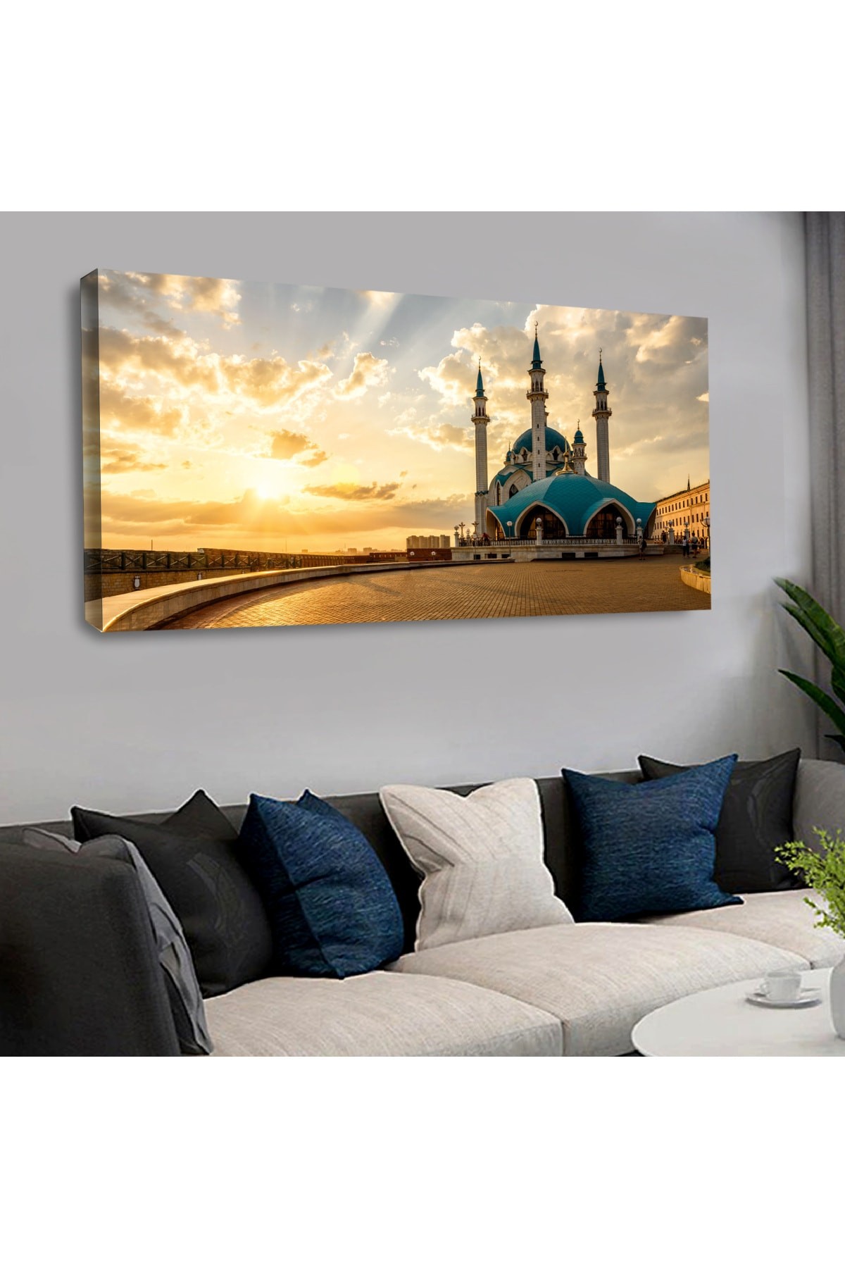 Ahşap Şase Dijital Baskı Kanvas Cami Tablo 120X60Cm