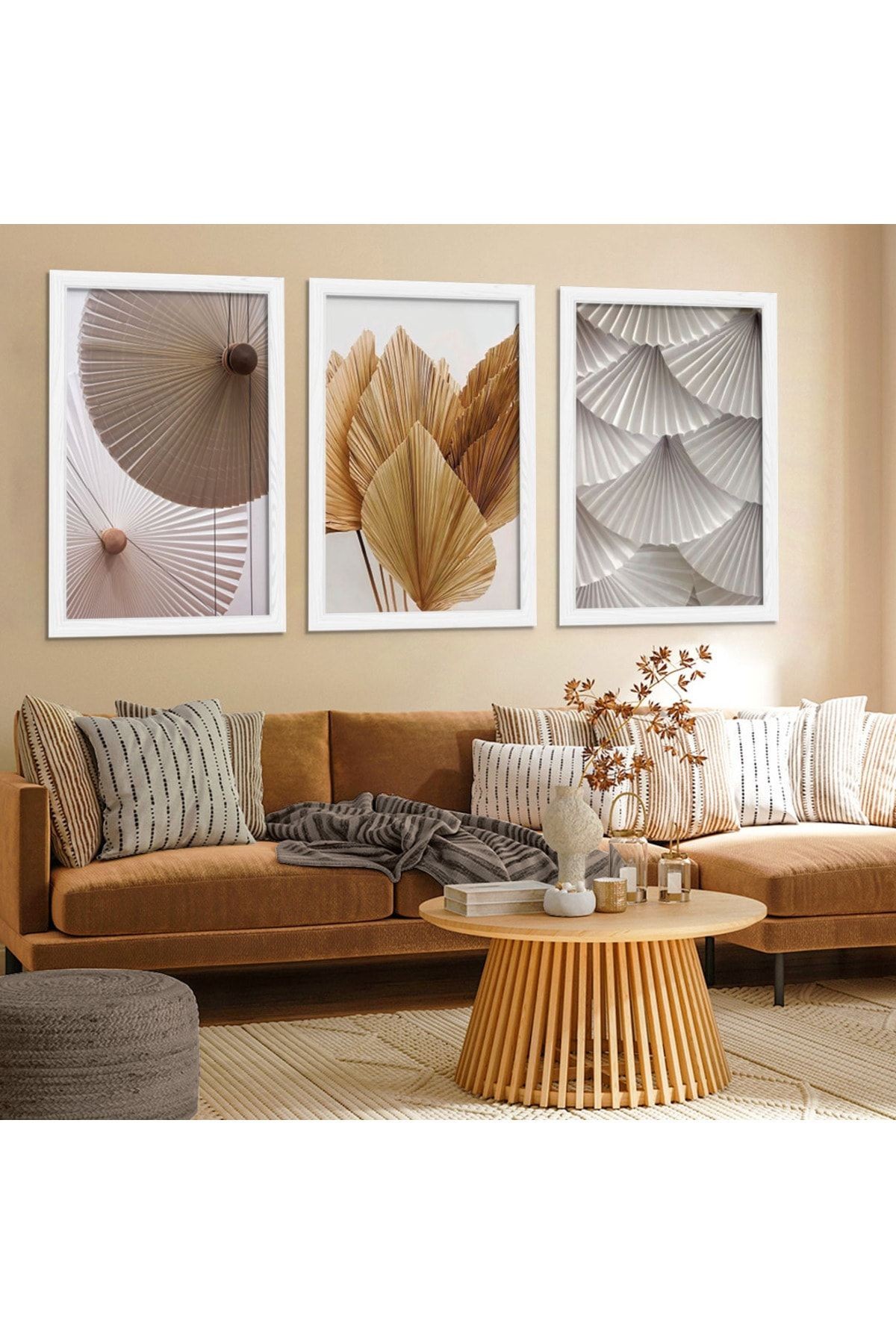 Beyaz Ahşap Çerçeveli Modern Tablo