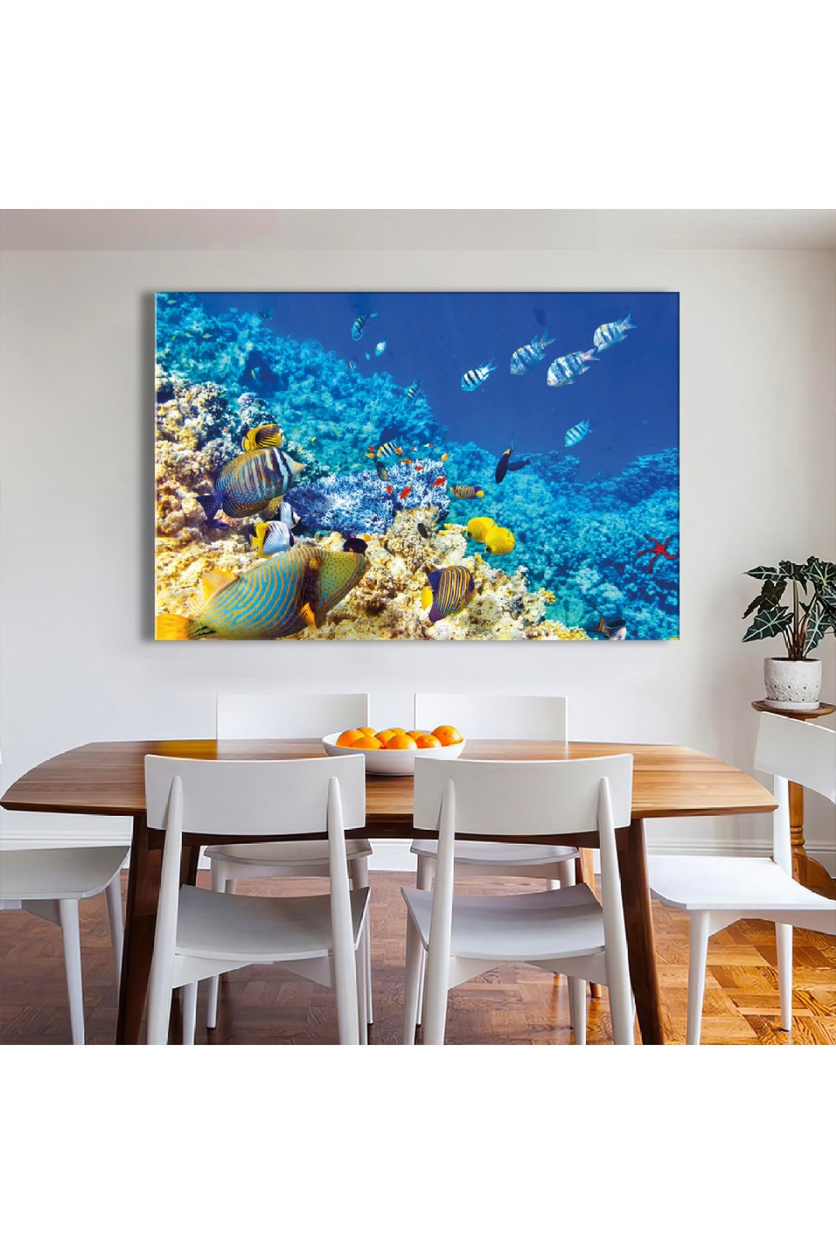 Su Altı Ahşap Şase Dijital Baskı Kanvas Tablo 120X80Cm