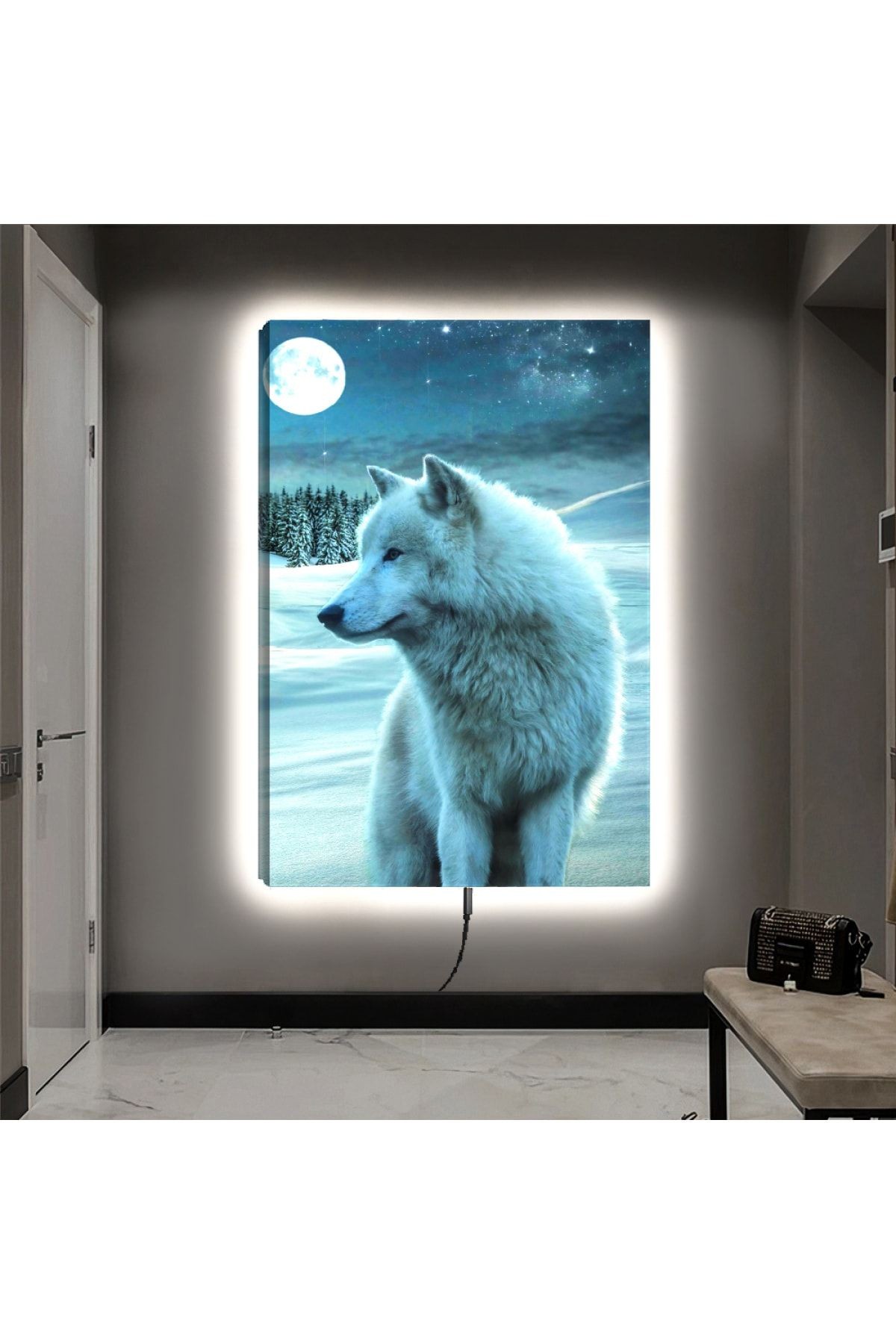 Ledli 90x60 Bozkurt Kanvas Tablo