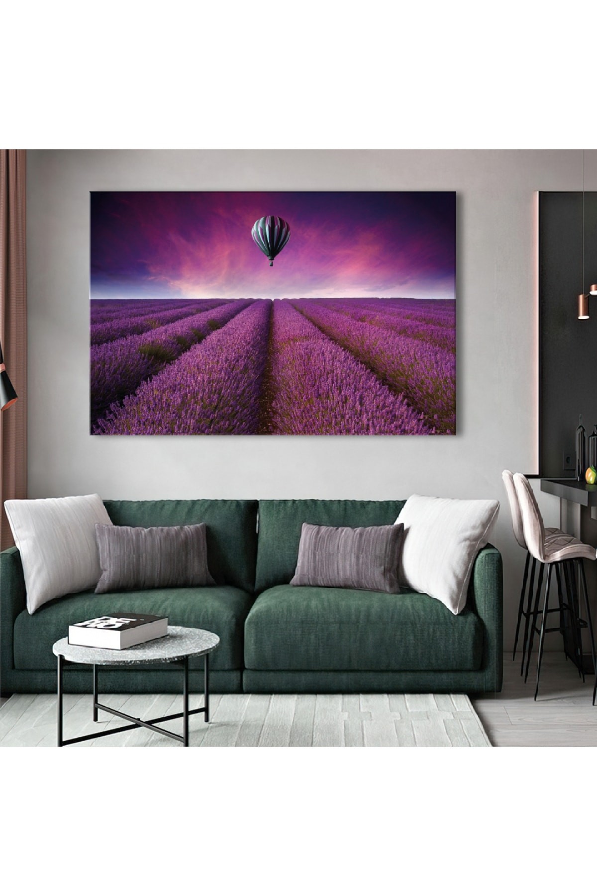 Lale Manzara Ahşap Şase Dijital Baskı Kanvas Tablo 120X80Cm