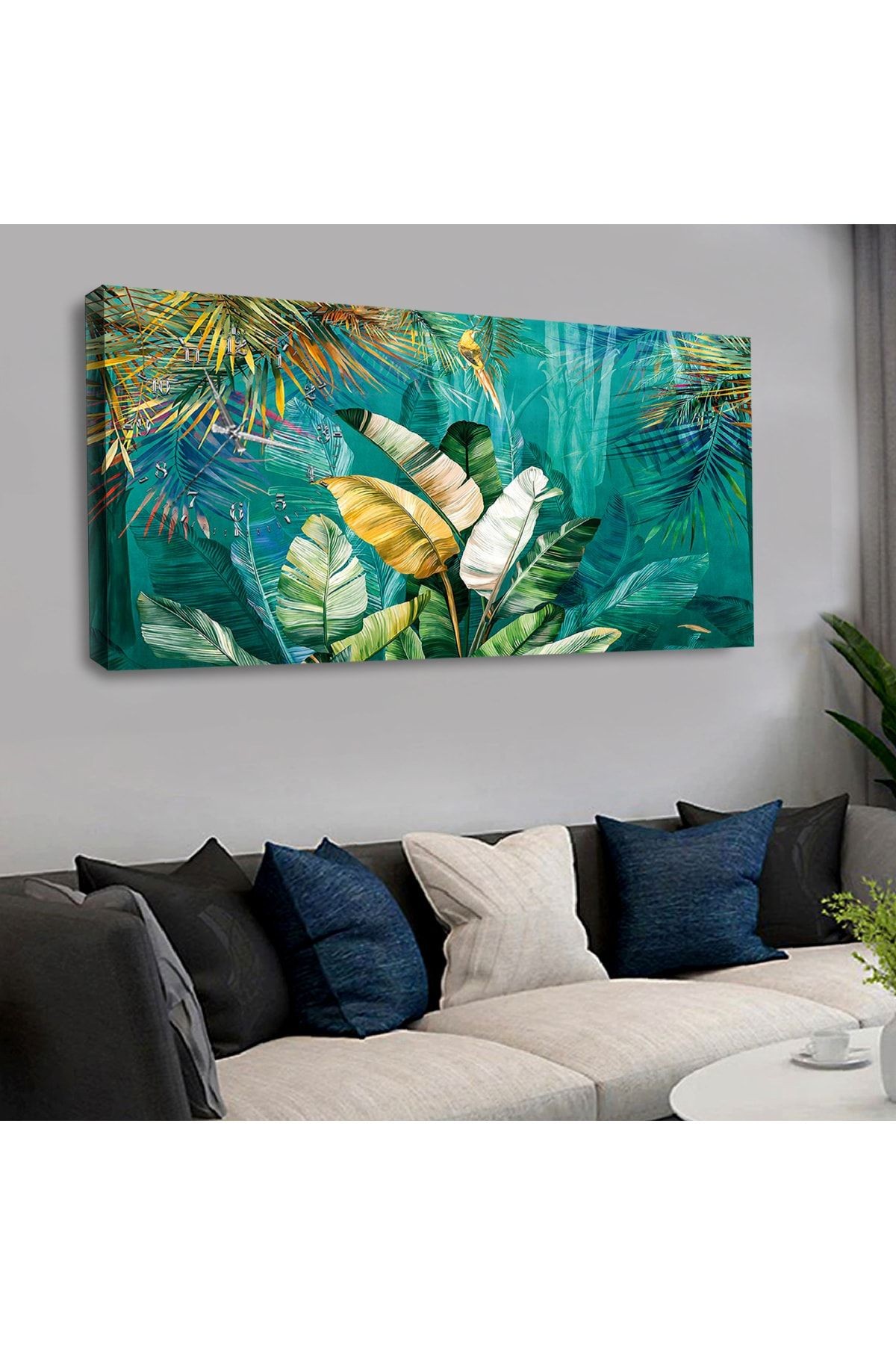 120 X 60 Saatli Kanvas Orman Tablo