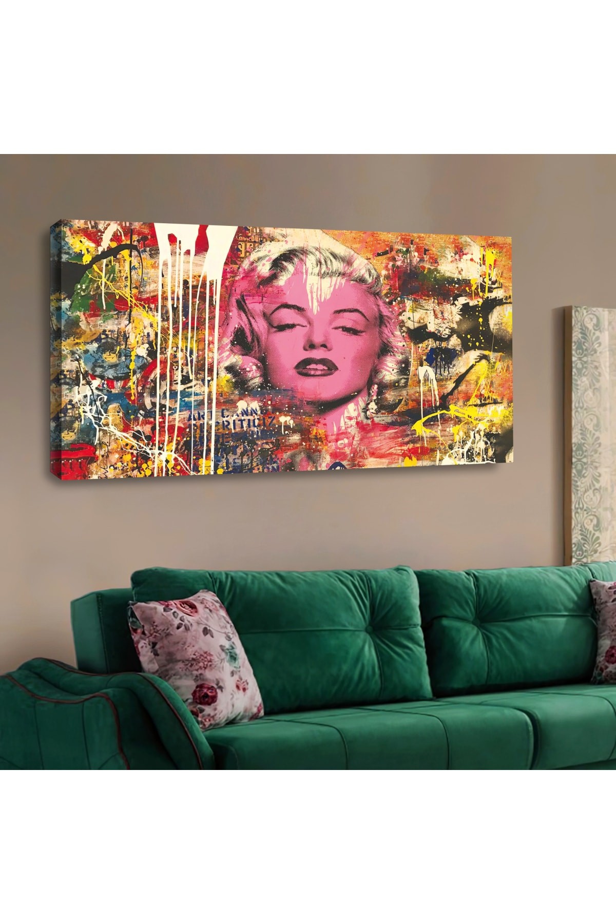 Ahşap Şase Dijital Baskı Kanvas Marilyn Monroe Modern Tablo 120X60Cm