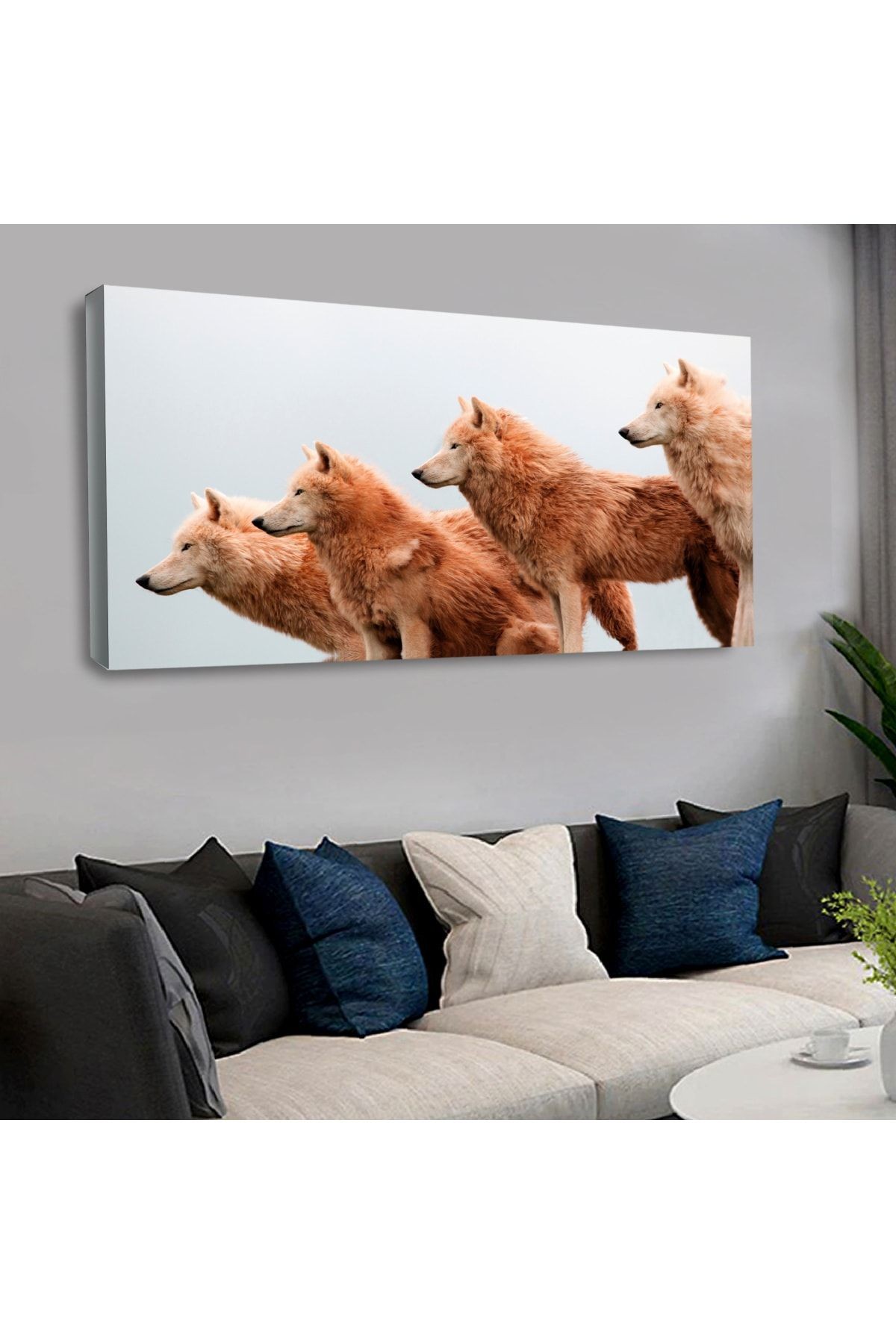 120 X 60 Saatli Kanvas Kurt Tablo