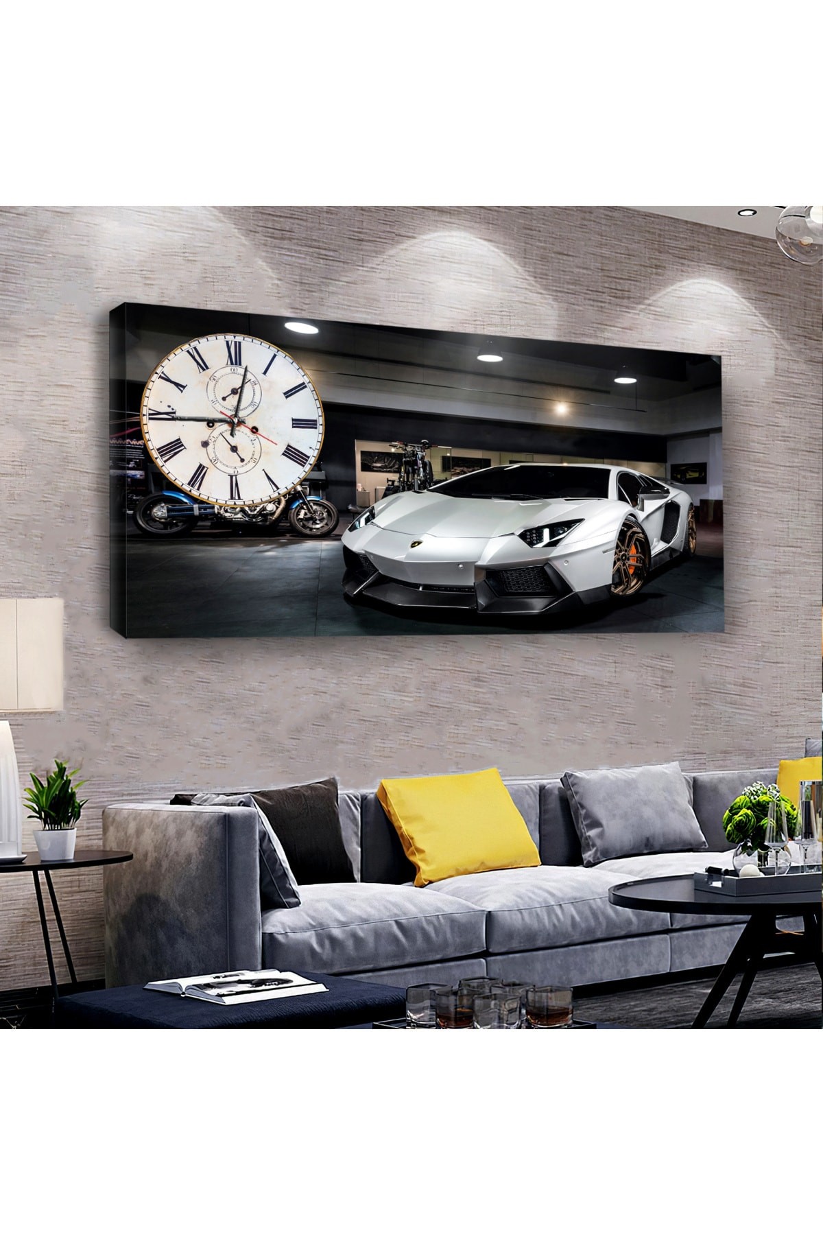 Ahşap Şase Dijital Baskı Spor Araba Kanvas Tablo 120X60Cm