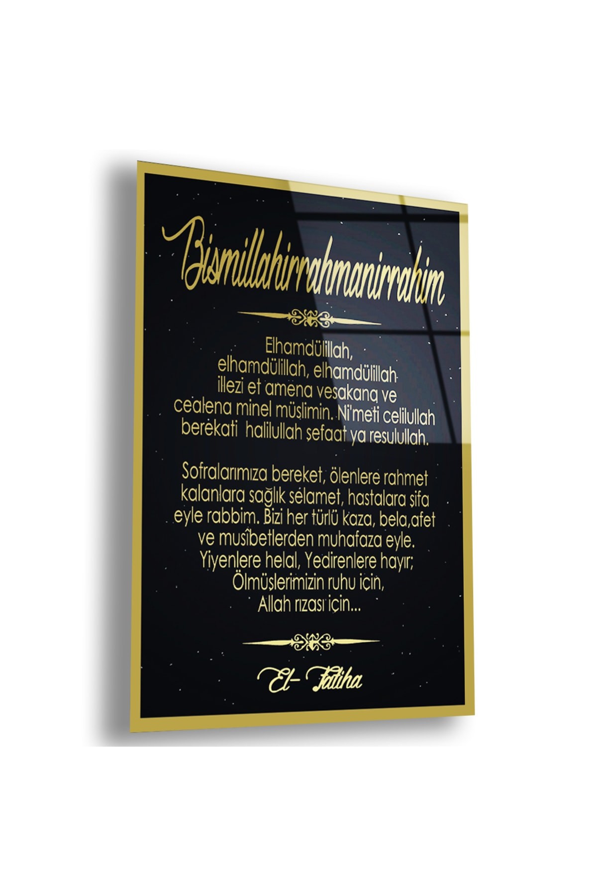 Modern Bismillahirrahmanirrahim UV Baskı Kırılmaz Cam Tablo