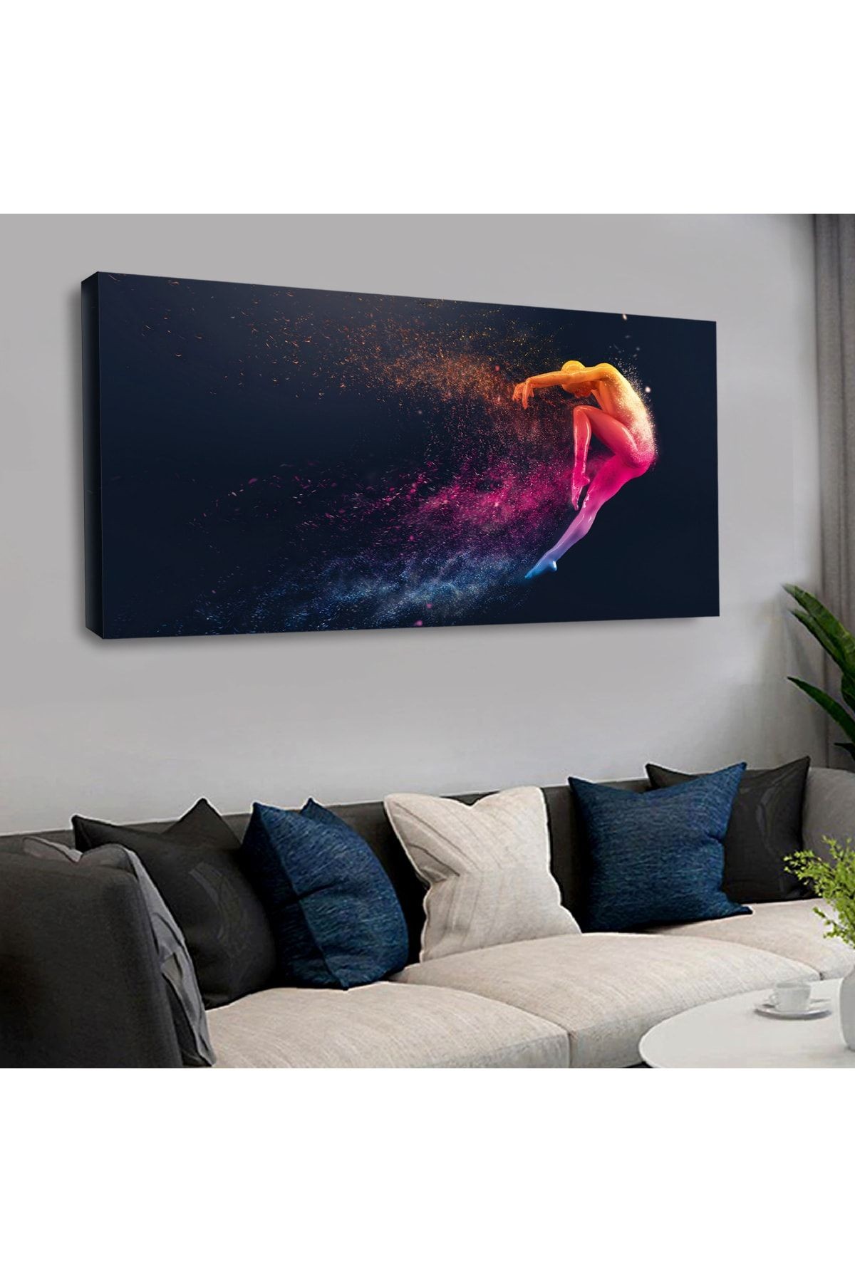 120 X 60 Cm Kanvas Renkli Insan Tablo