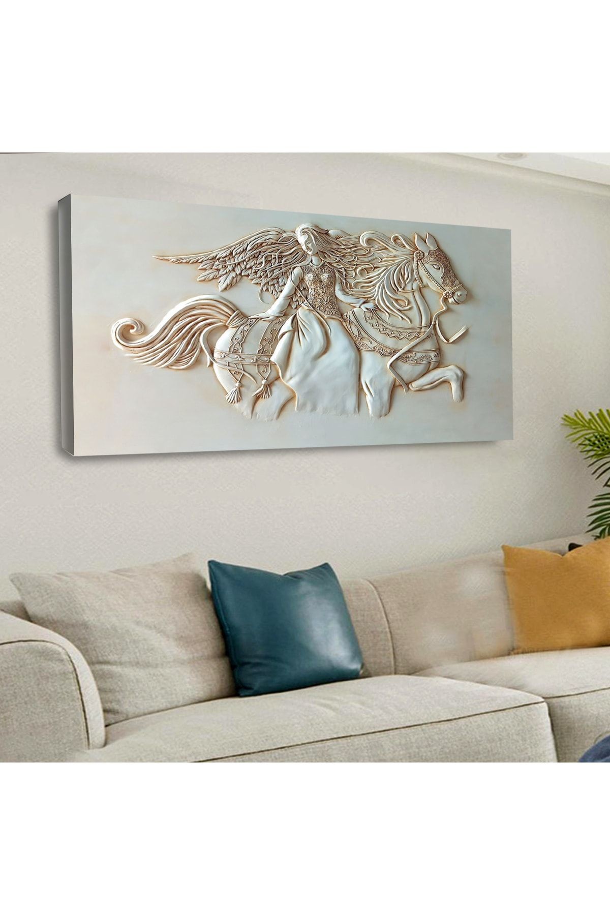 120 X 60 Cm Kanvas Yontma Sanat Tablo