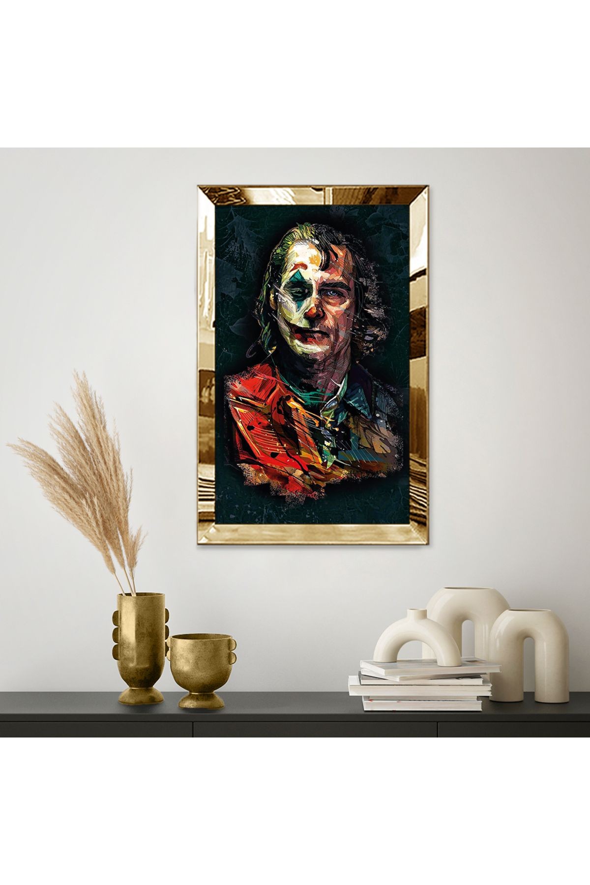 Gold Aynalı Pleksi Çerçeveli Joker Mdf Tablo