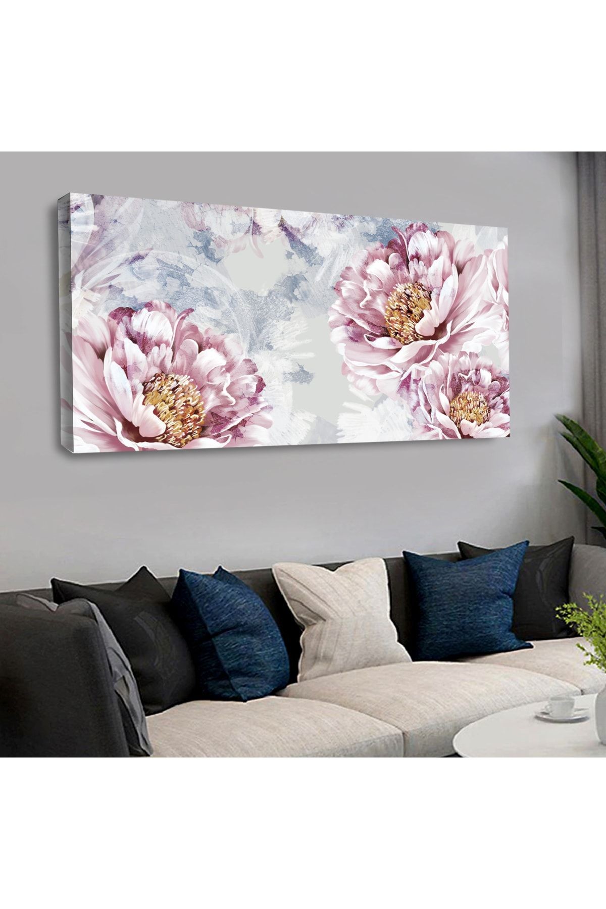 120 X 60 Cm Kanvas Renkli Çiçek Tablo