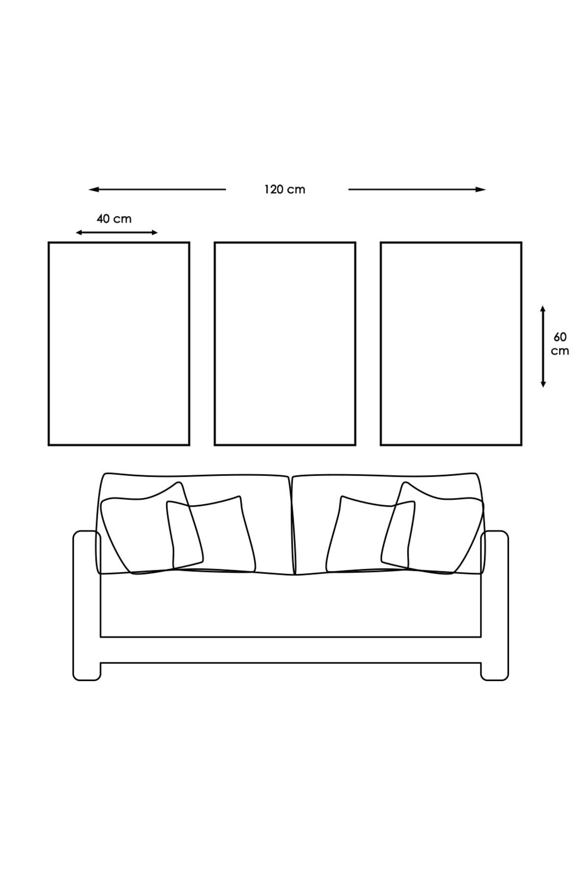 Minimalist Tablo 3'Lü Ahşap Şase Dijital Baskı Kanvas Ayetel Kürsi Dini Tablo