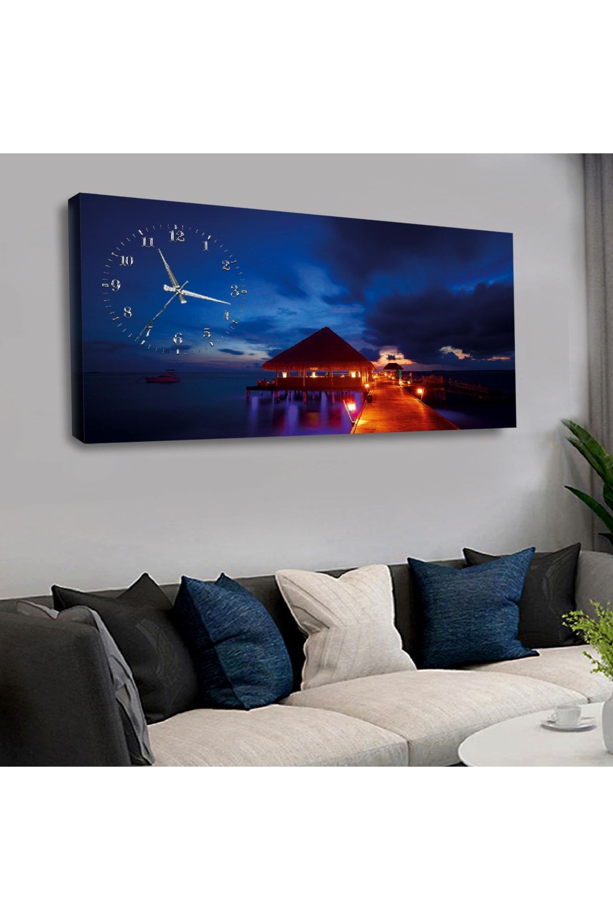 Zevahir 120x60 Cm Saatli Kanvas Tablo Kvs171