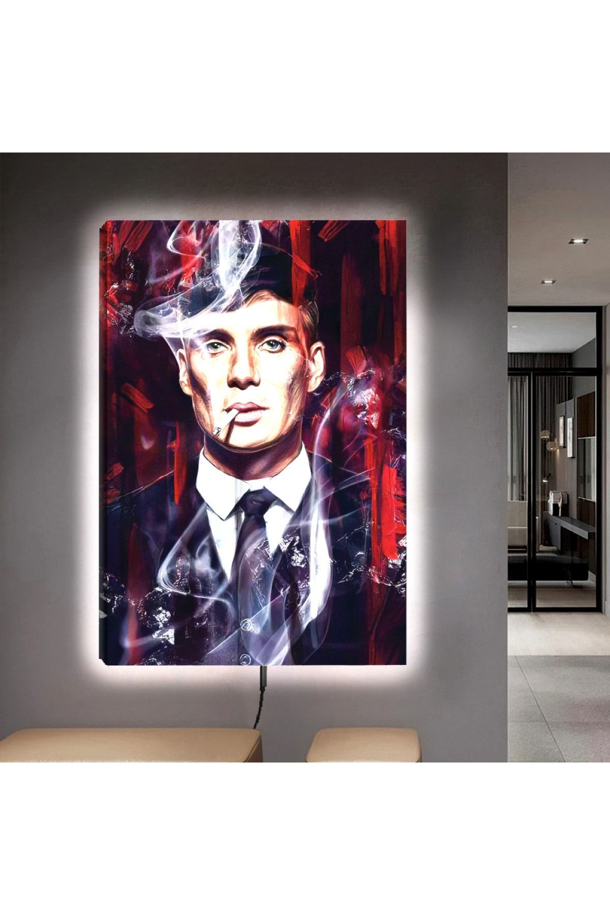 Ledli 90x60 Peaky Blinders Kanvas Tablo