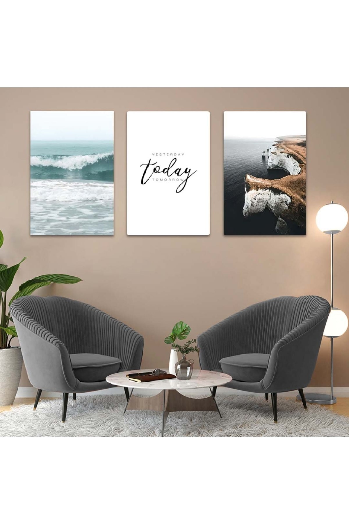 Today 3'Lü Ekstra Dayanıklı Solmaz MDF Tablo Set