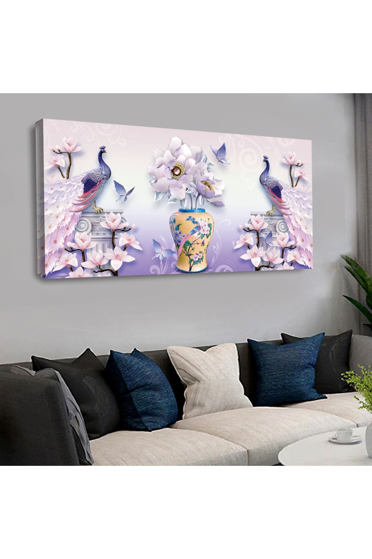 120 X 60 Cm Kanvas Tavus Kuşu Tablo