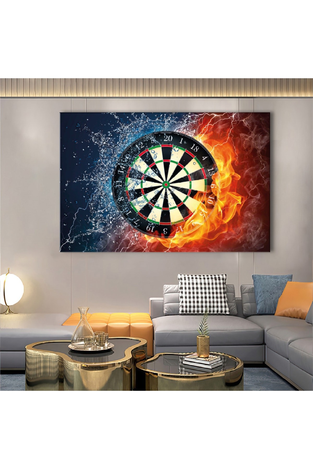 Dart Ahşap Şase Dijital Baskı Kanvas Tablo 120X80Cm