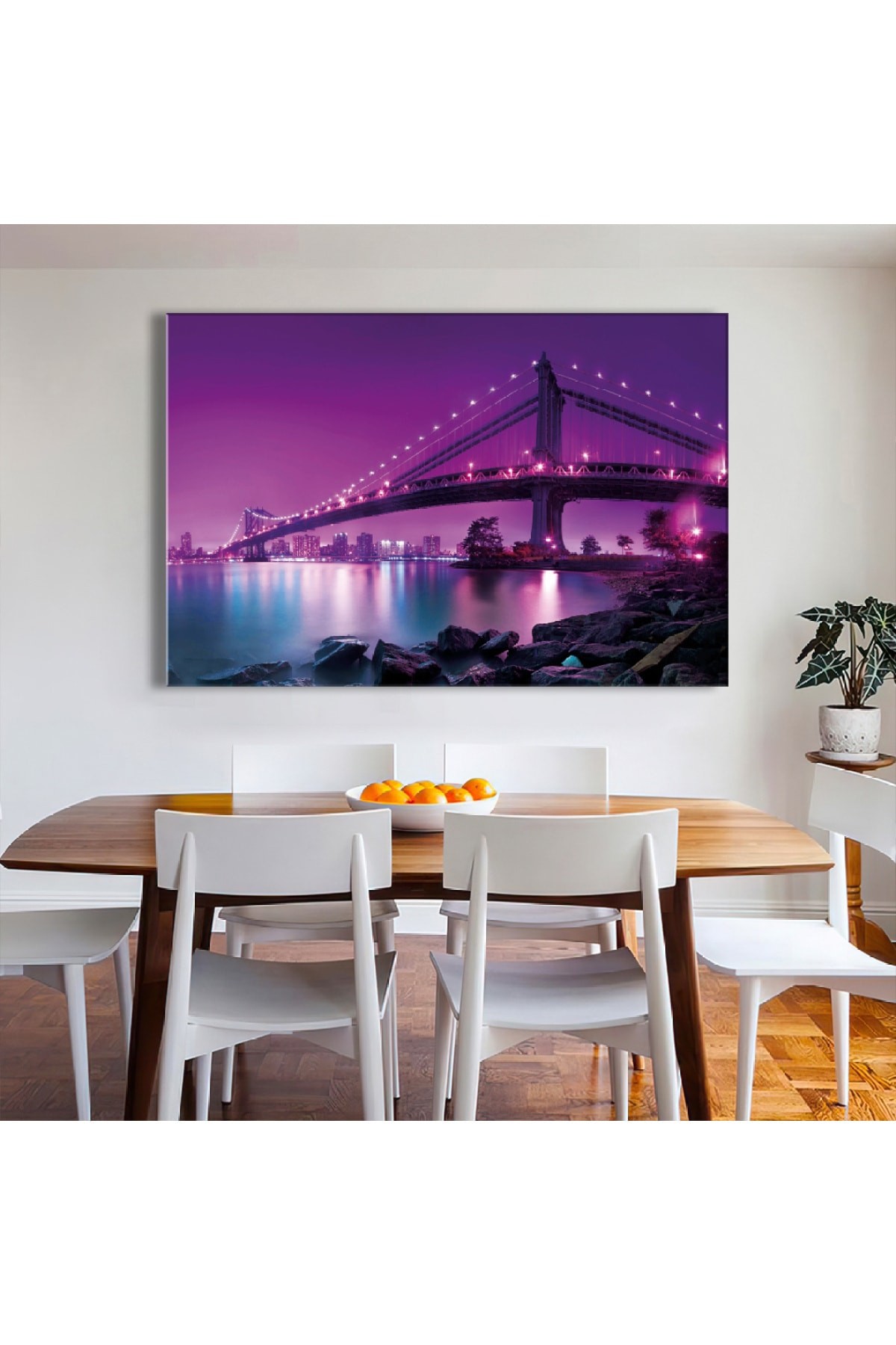 Köprü Ahşap Şase Dijital Baskı Kanvas Tablo 120X80Cm