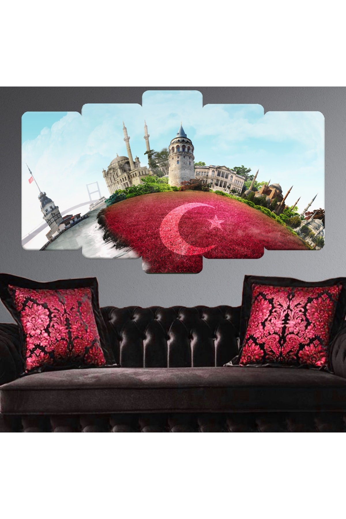 Istanbul Tasarım Görsel Çalışması Manzara Solmaz MDF Tablo