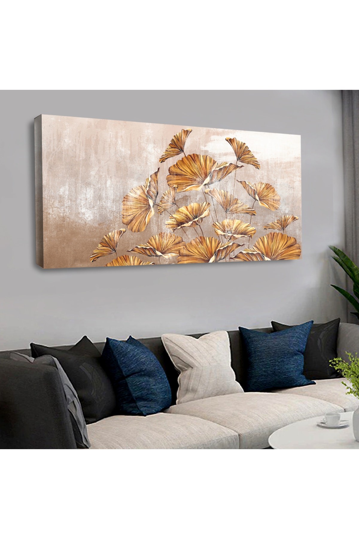 Ahşap Şase Dijital Baskı Kanvas Çiçek Tablo 120X60Cm