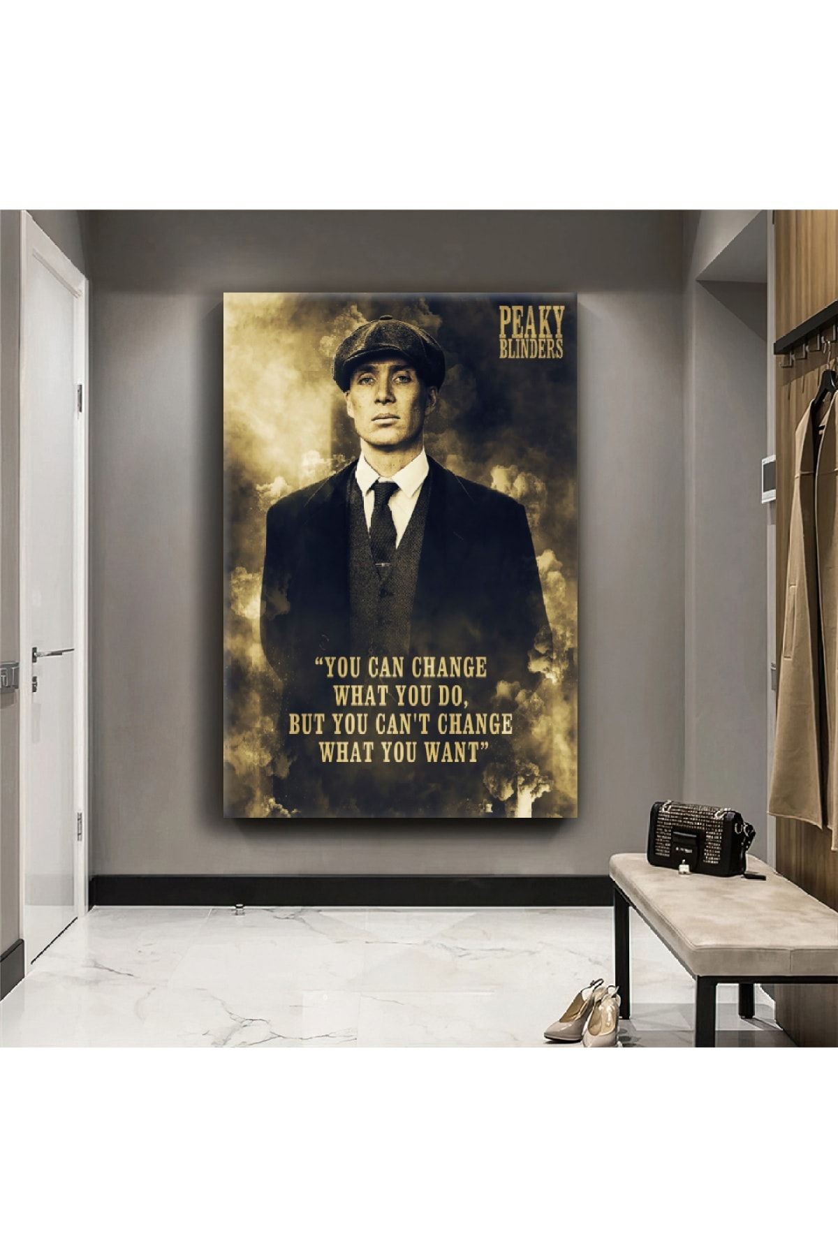 Kanvas Duman Arka Planlı Peaky Blinders Tommy Shelby Tablo