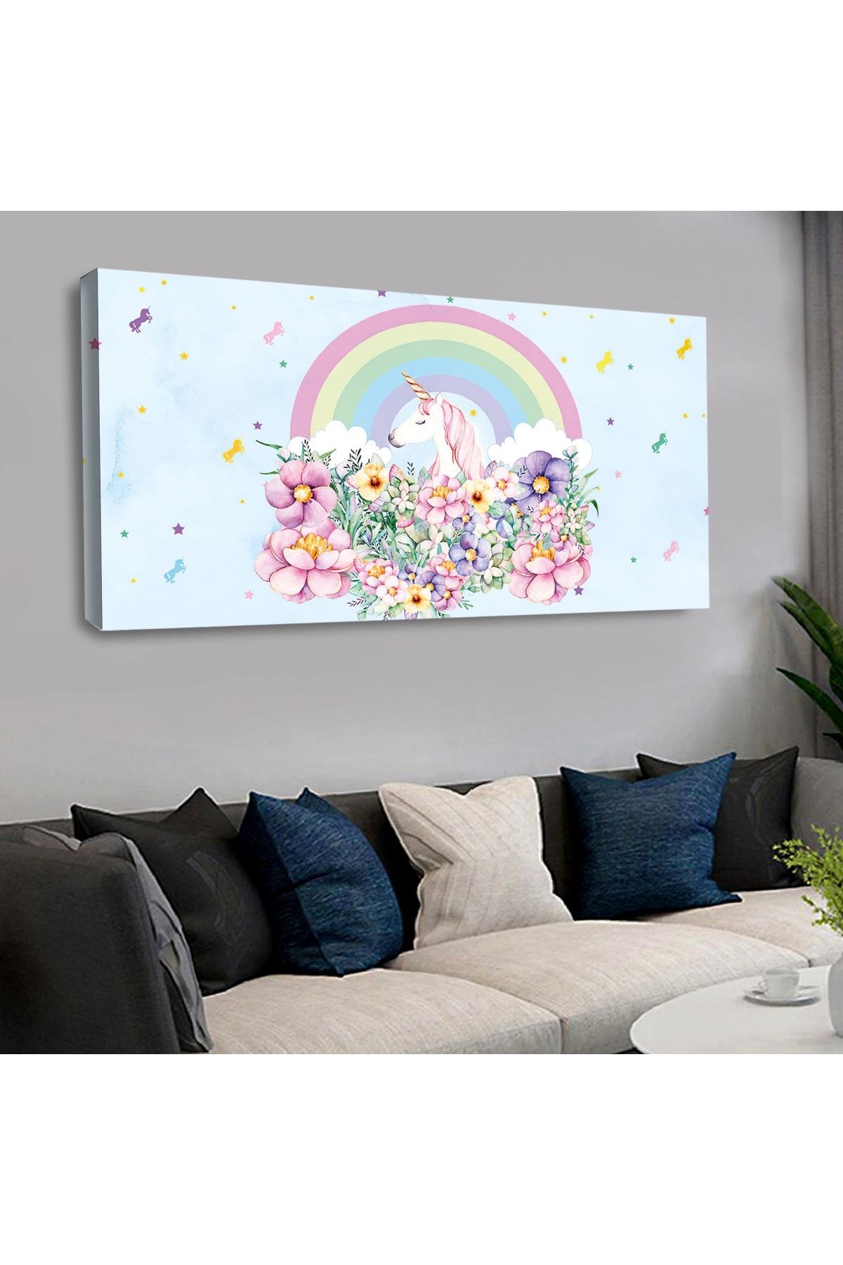 120 X 60 Saatli Kanvas Şila At Tablo