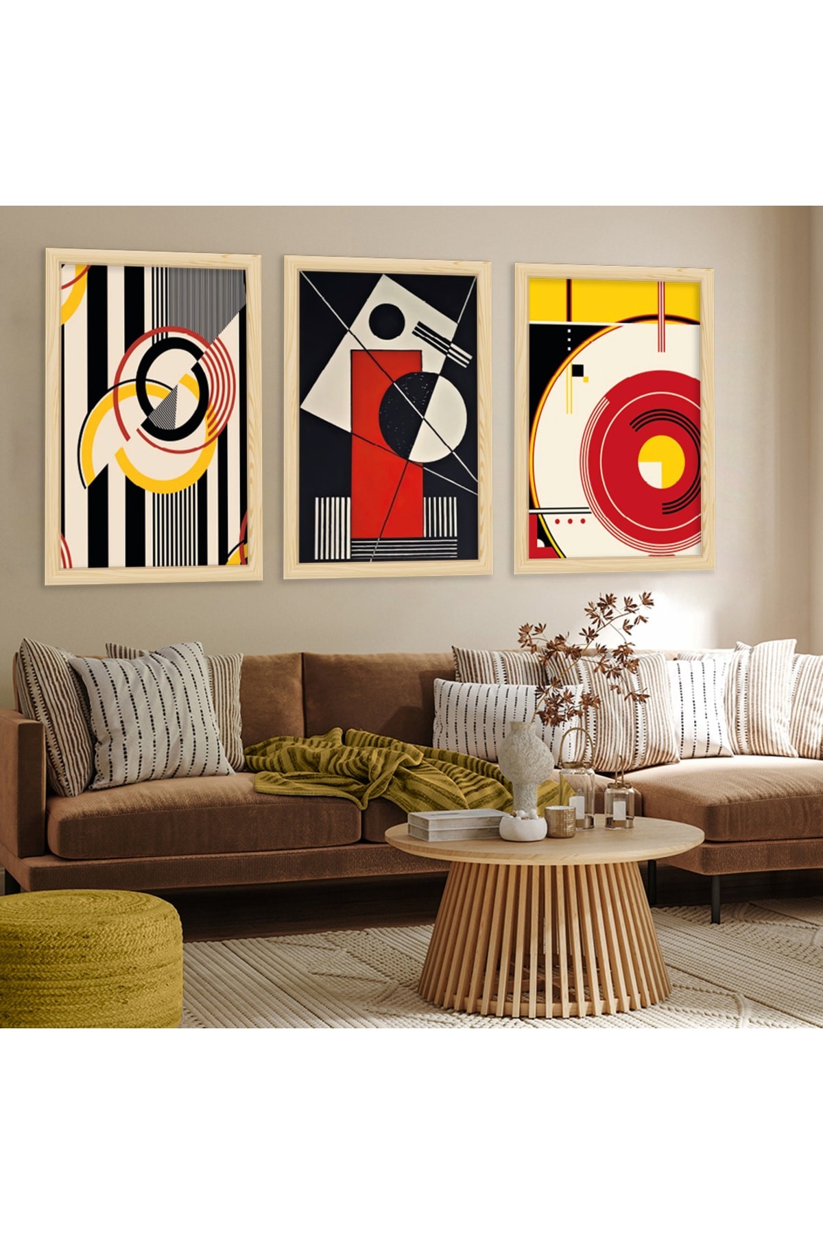 Renkli Ahşap Çerçeveli Yüksek Kaliteli UV Baskı Modern Tablo