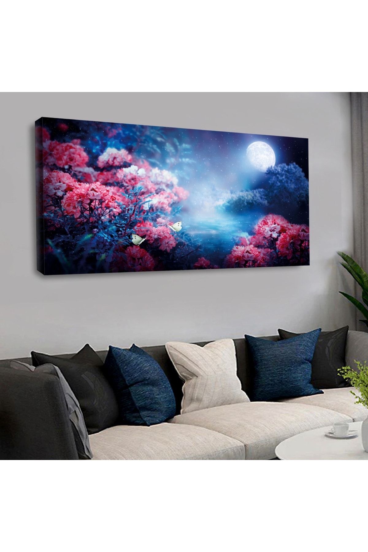 120 X 60 Cm Kanvas Renkli Çiçek Tablo
