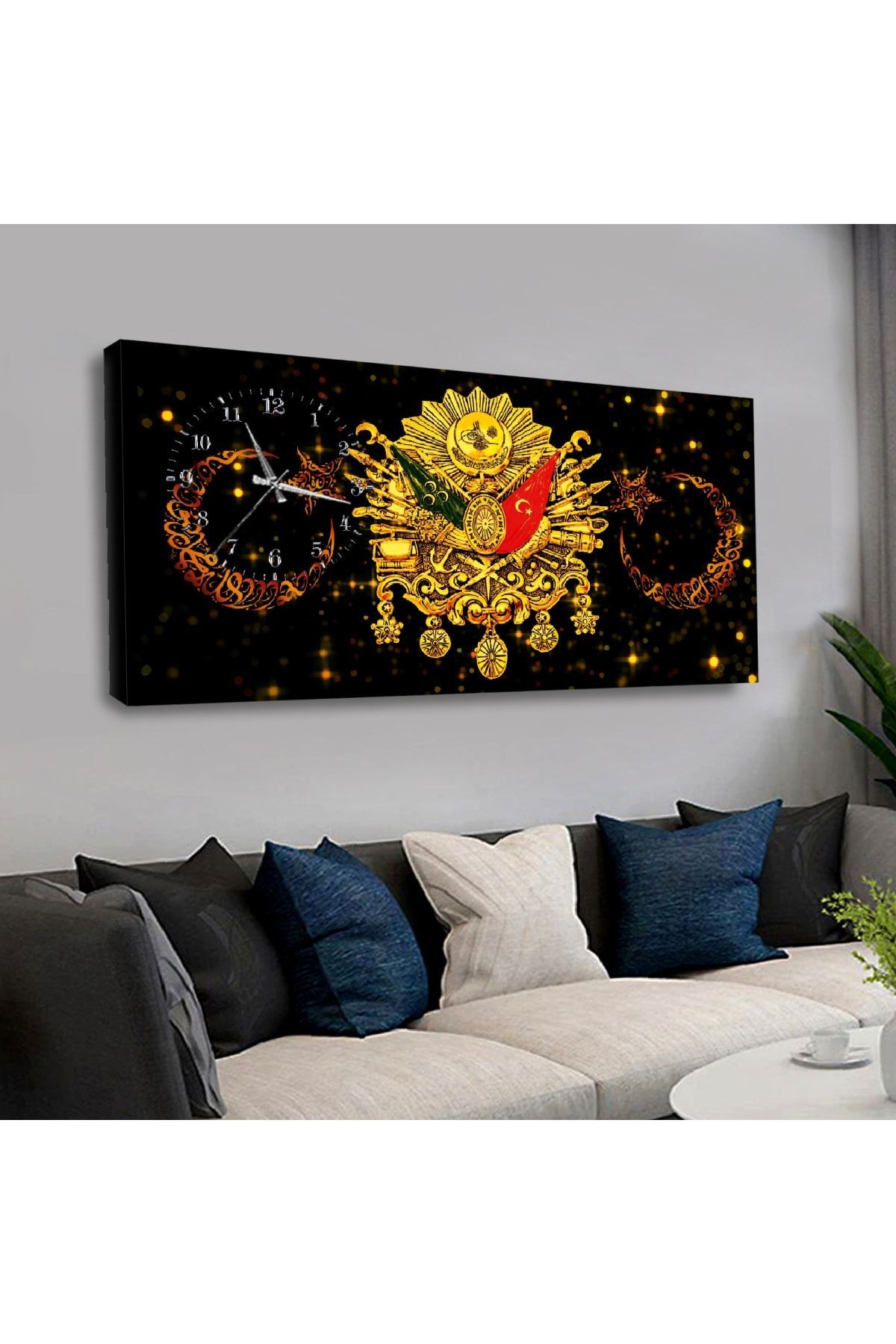 Zevahir 120x60 Cm Saatli Kanvas Tablo Kvs173
