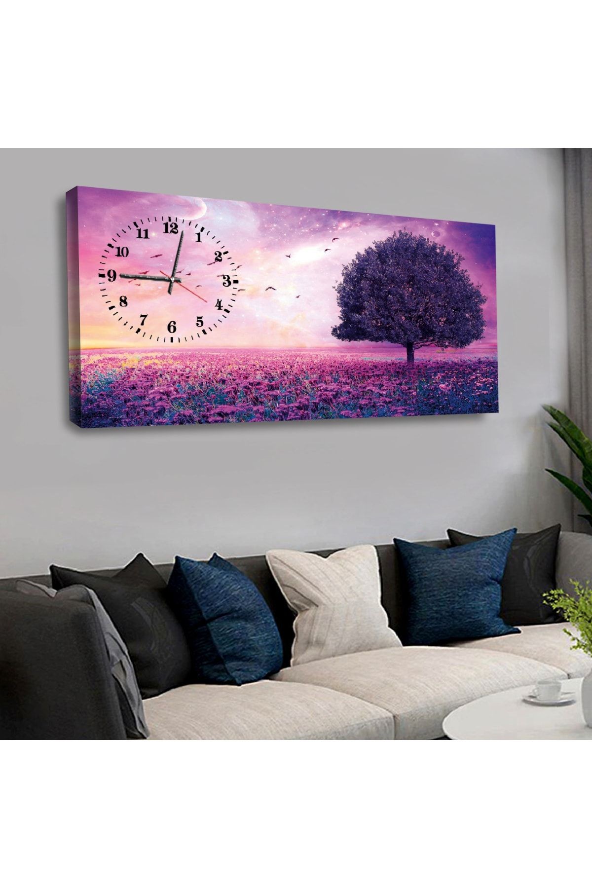 Zevahir 120x60 Cm Saatli Kanvas Tablo Kvs140