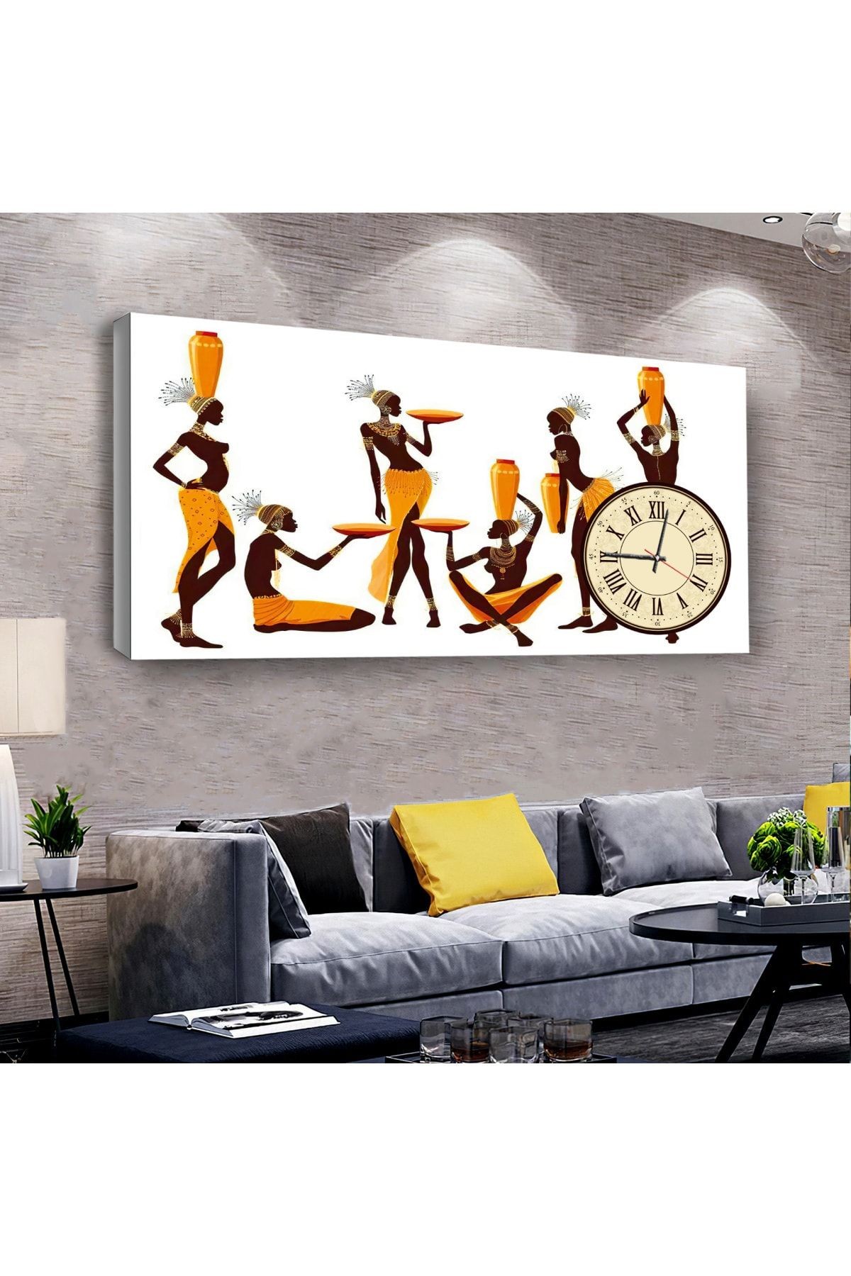 Mısır Medeniyeti 120 X 60 Saatli Kanvas Tablo