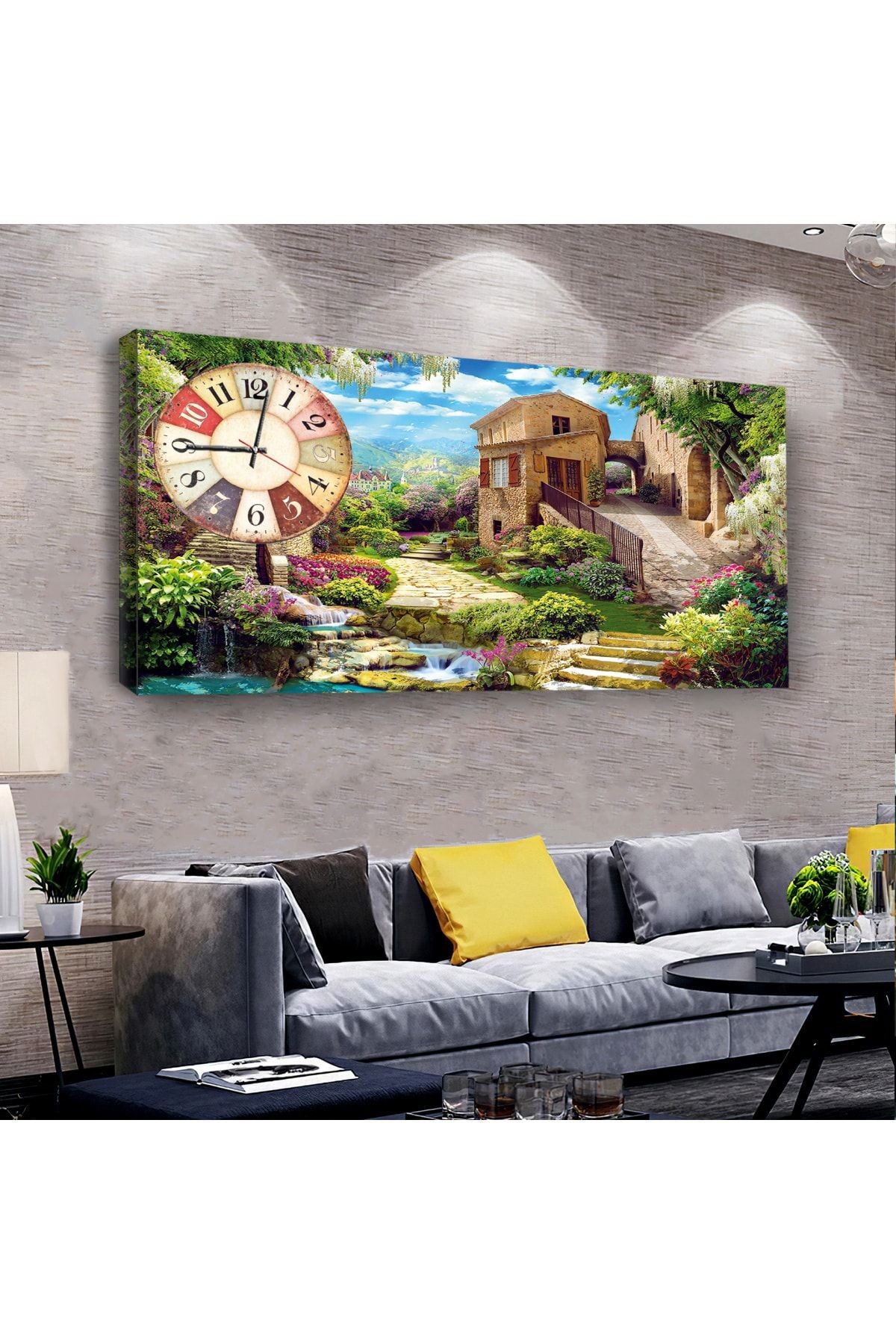 Babil Medeniyeti 120 X 60 Saatli Kanvas Tablo