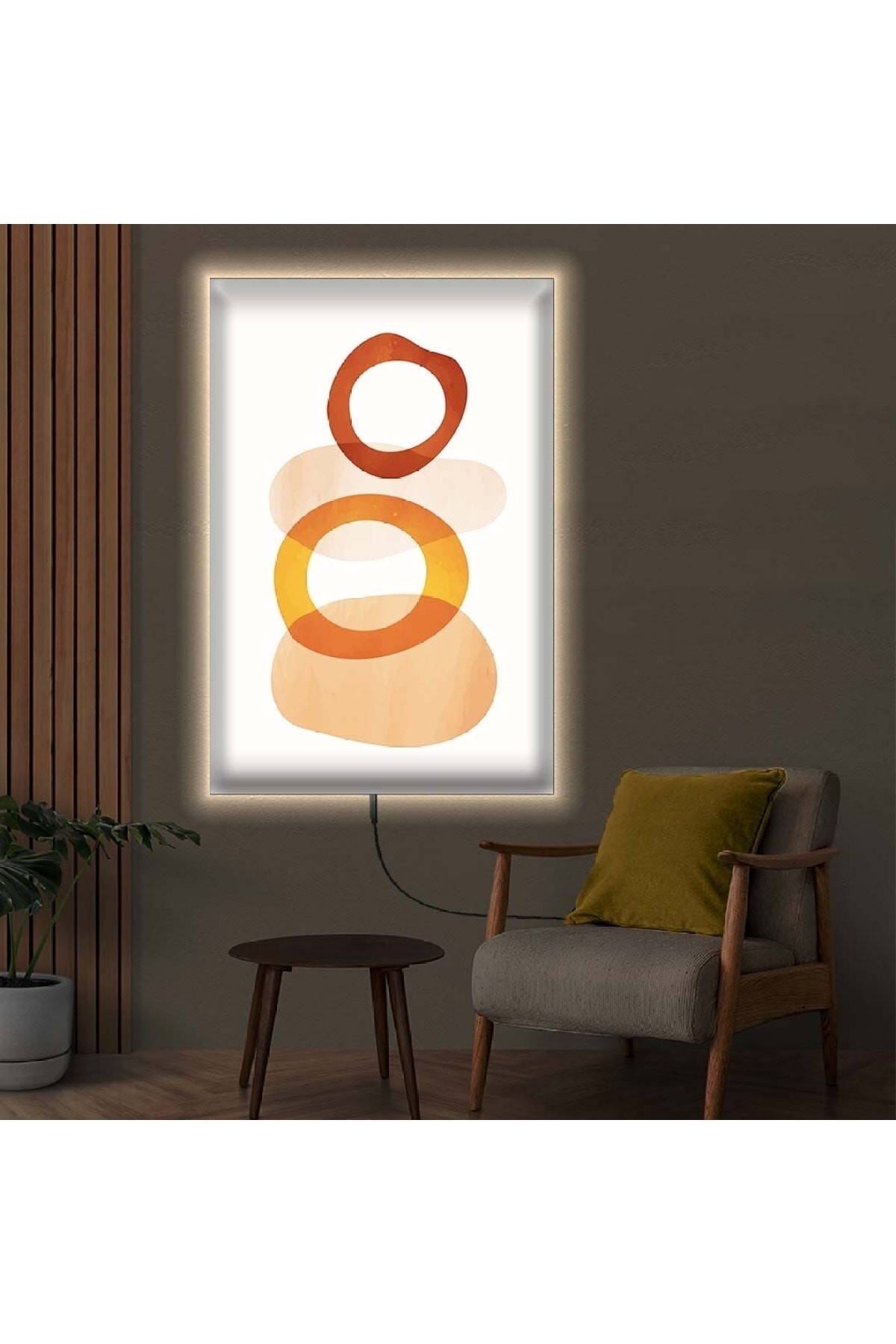Sanat Tablosu Ledli Modern Çizim Ahşap Şase Dijital Baskı Kanvas Tablo 50X70Cm