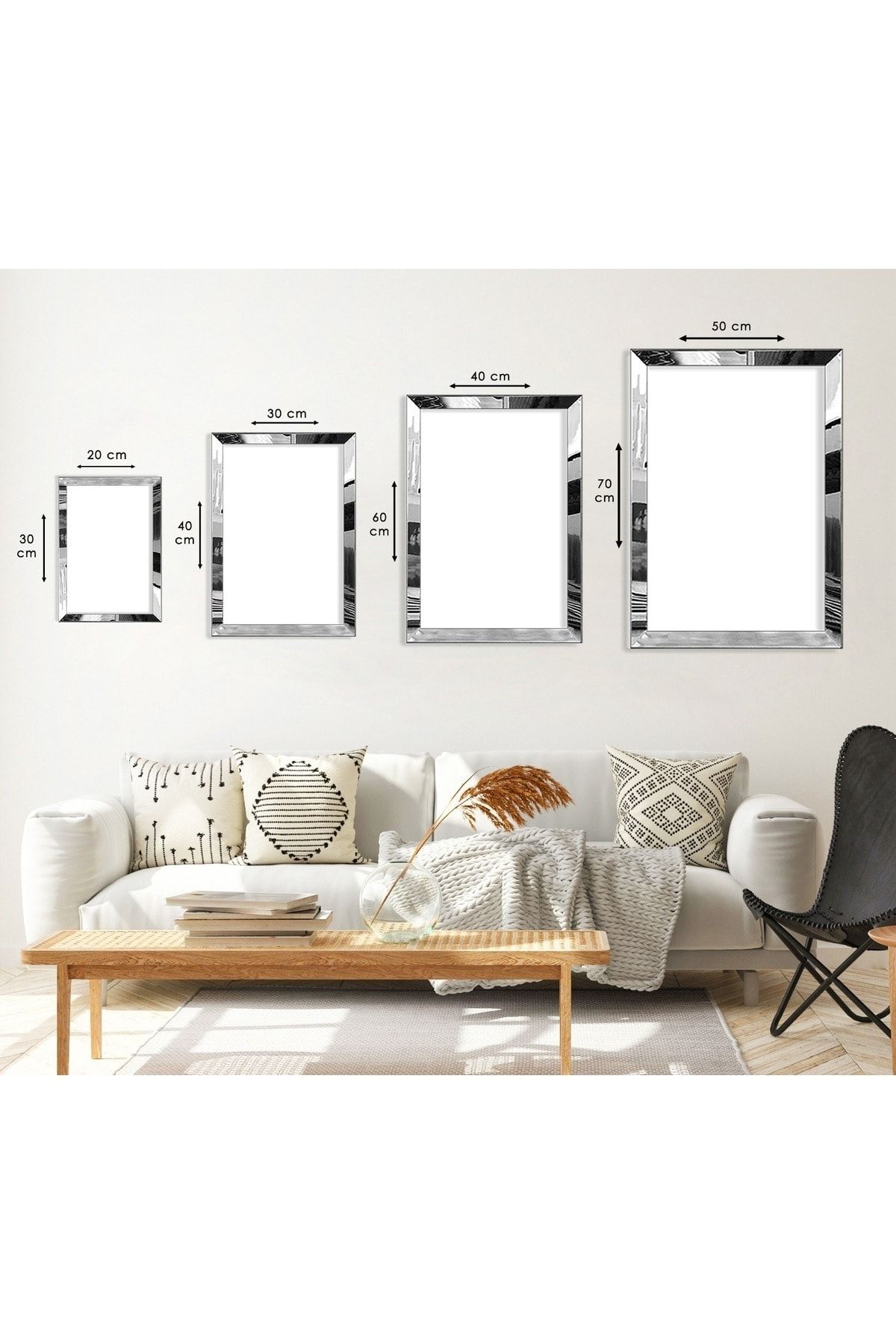 Gümüş Aynalı Pleksi Çerçeveli Üçlü Veda Hutbesi Dini Mdf Tablo