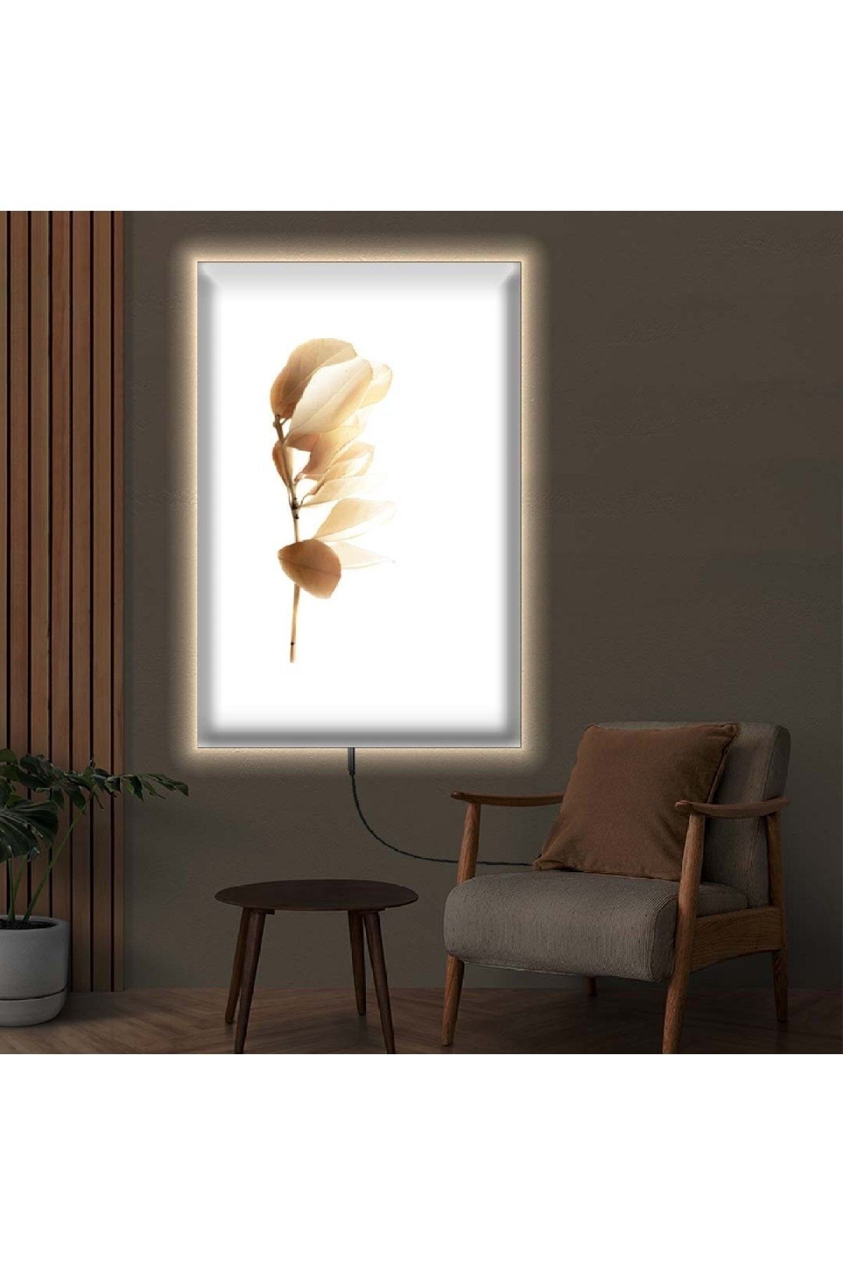 Ledli 50x70 Sonbahar Çiçekleri Kanvas Tablo