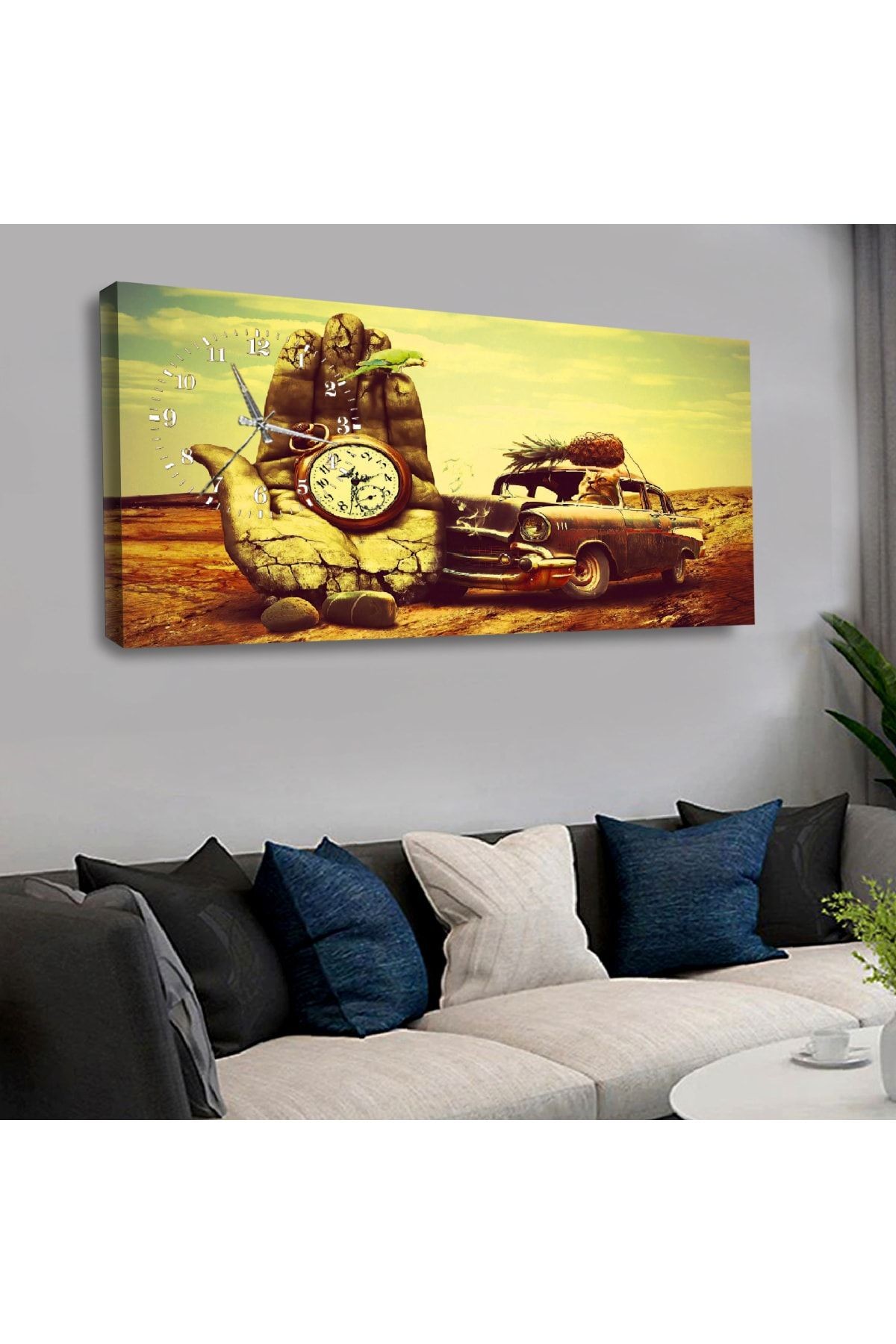 Zevahir 120x60 Cm Saatli Kanvas Tablo Kvs168